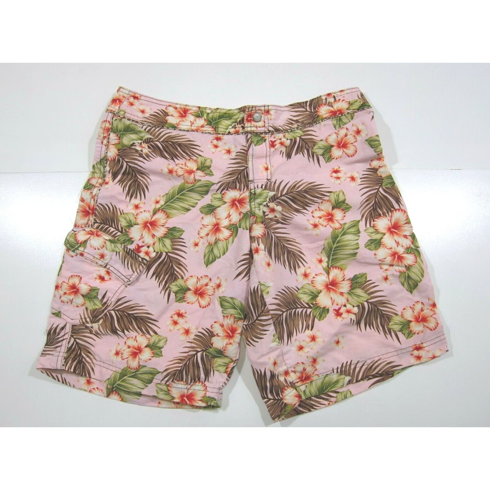 Pinko Pink Sands 100% Nylon Pink Hawaiian Floral Swim Beach Short Junior 11 M Womens Pink Floral Hawaiian 34" waist Array Size 24" / US 00 / IT 34 - 8 Thumbnail
