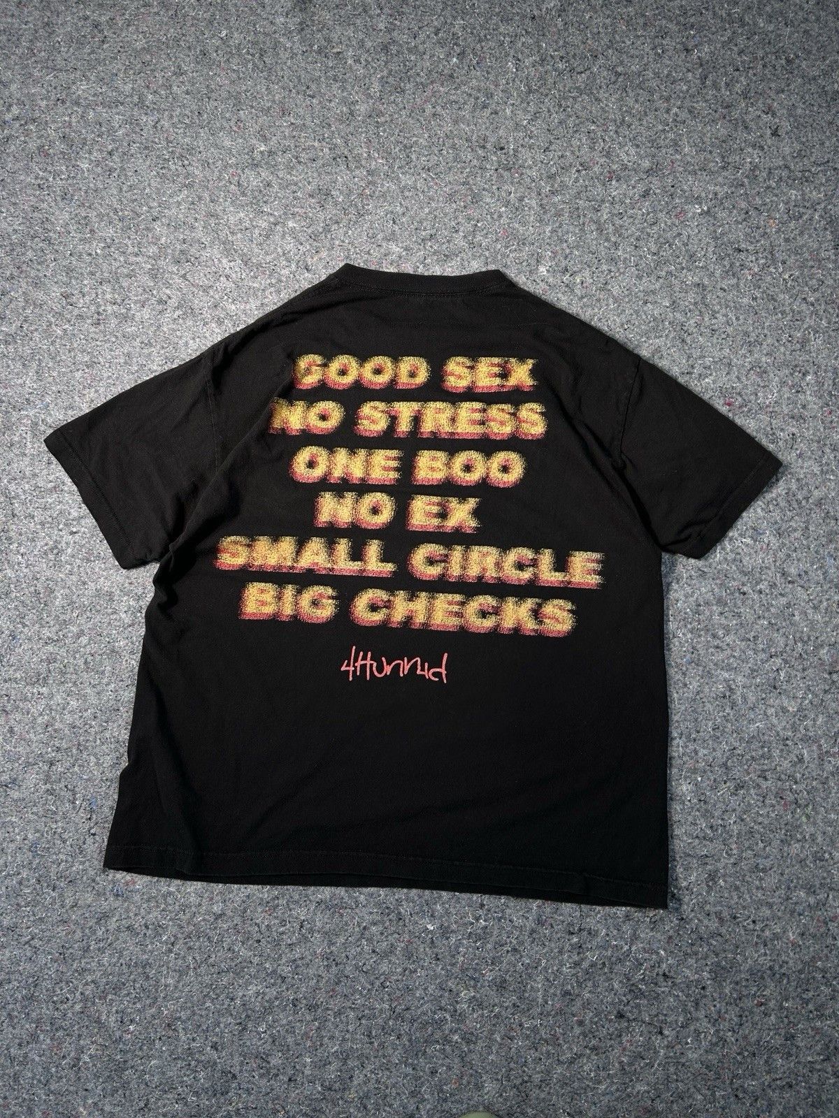 4Hunnid YG “Good Sex No Stress Small C Graphic Tee Black XL