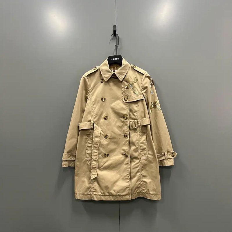 Valentino Valentino Khaki Cotton Mid-Length Women's Trench Coat 0089 Size M / US 6-8 / IT 42-44 - 1 Thumbnail