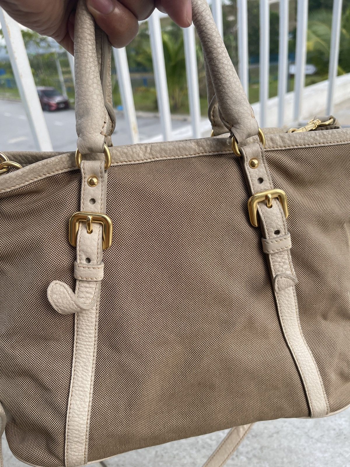 Prada Prada Logo Jacquard Canvas Bag Size ONE SIZE - 7 Thumbnail