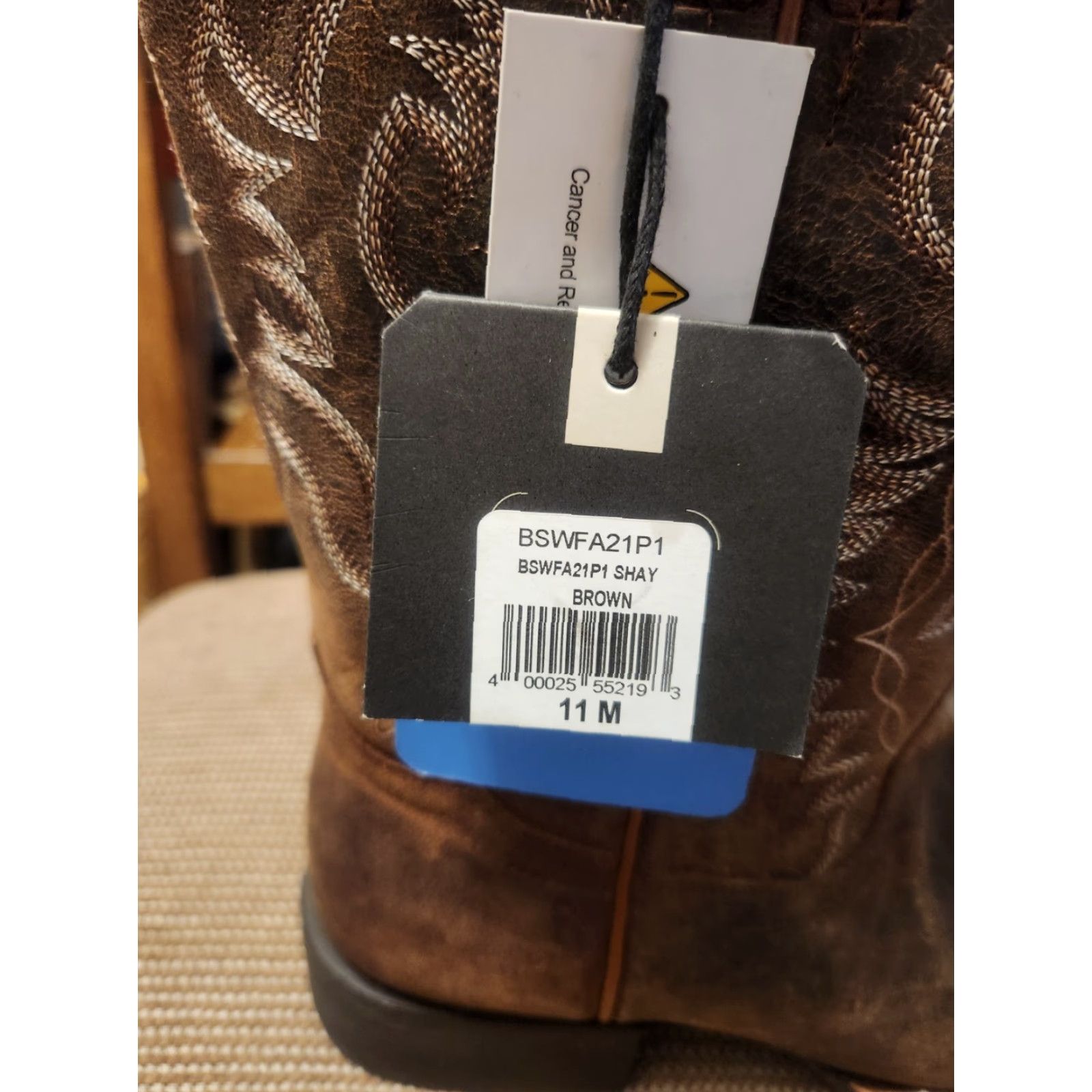 Vintage Shyanne Women's Boots Western Square Toe Rank 45 Shayla Mid-Calf Leather Brown Block Heel 11 New with Tags Size US 11 / IT 41 - 3 Thumbnail