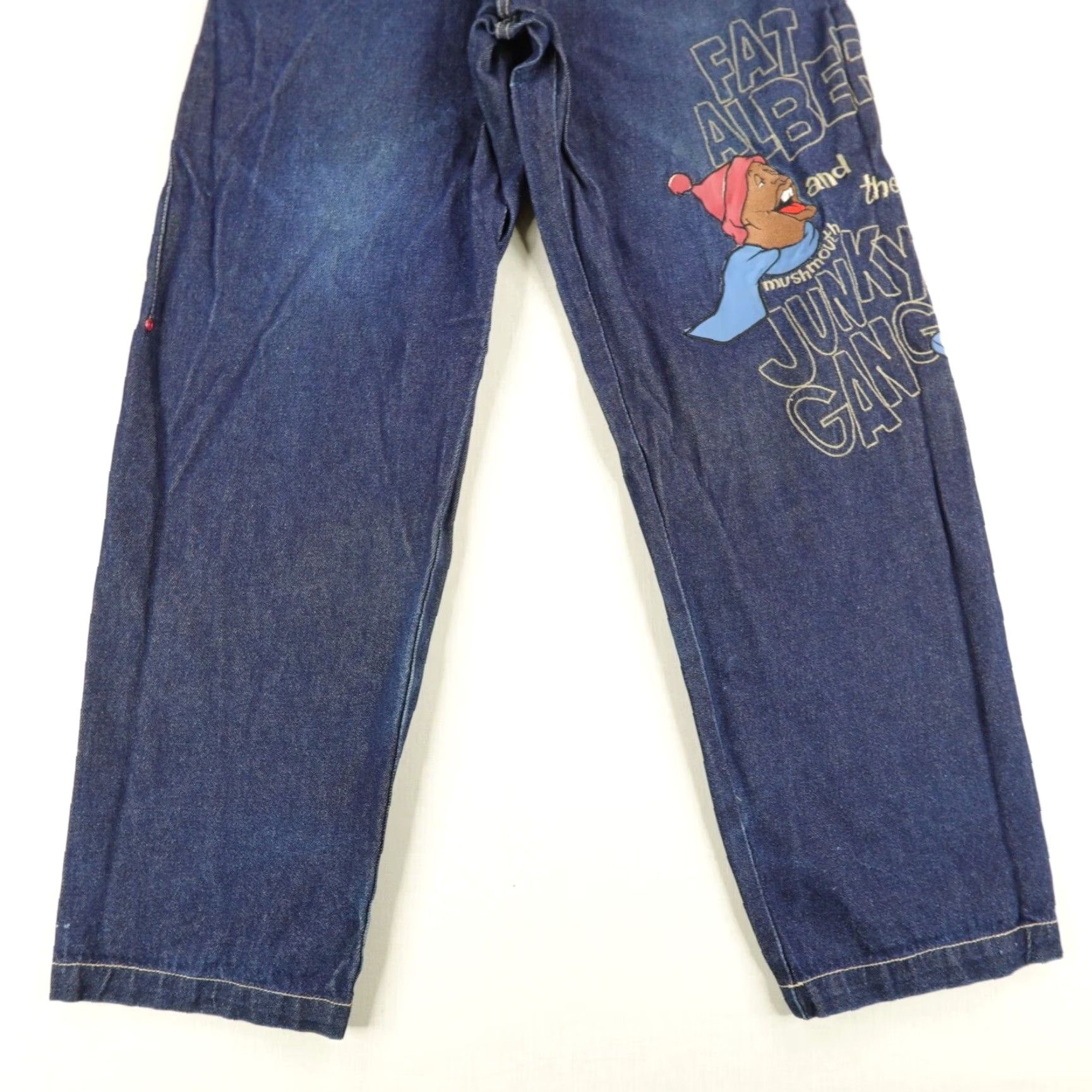 Fubu VINTAGE FUBU Men's Wide Leg Jeans 34 Dark Blue Hip Hop Retro 90s Baggy Denim Size US 33 - 3 Thumbnail