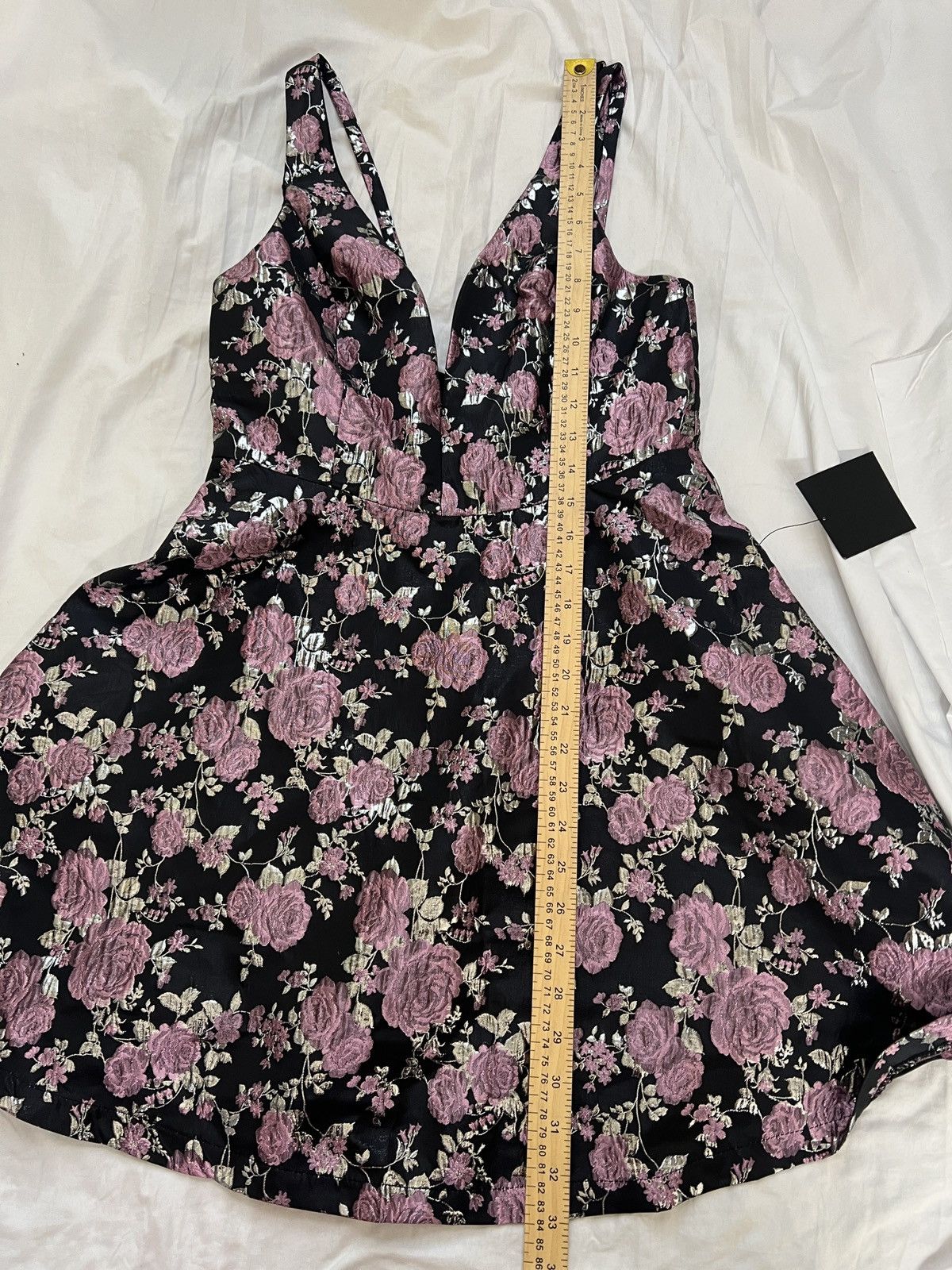 Lulus Lulus Beauty of Botany Black Floral Jacquard Skater Dress Size M / US 6-8 / IT 42-44 - 10 Thumbnail