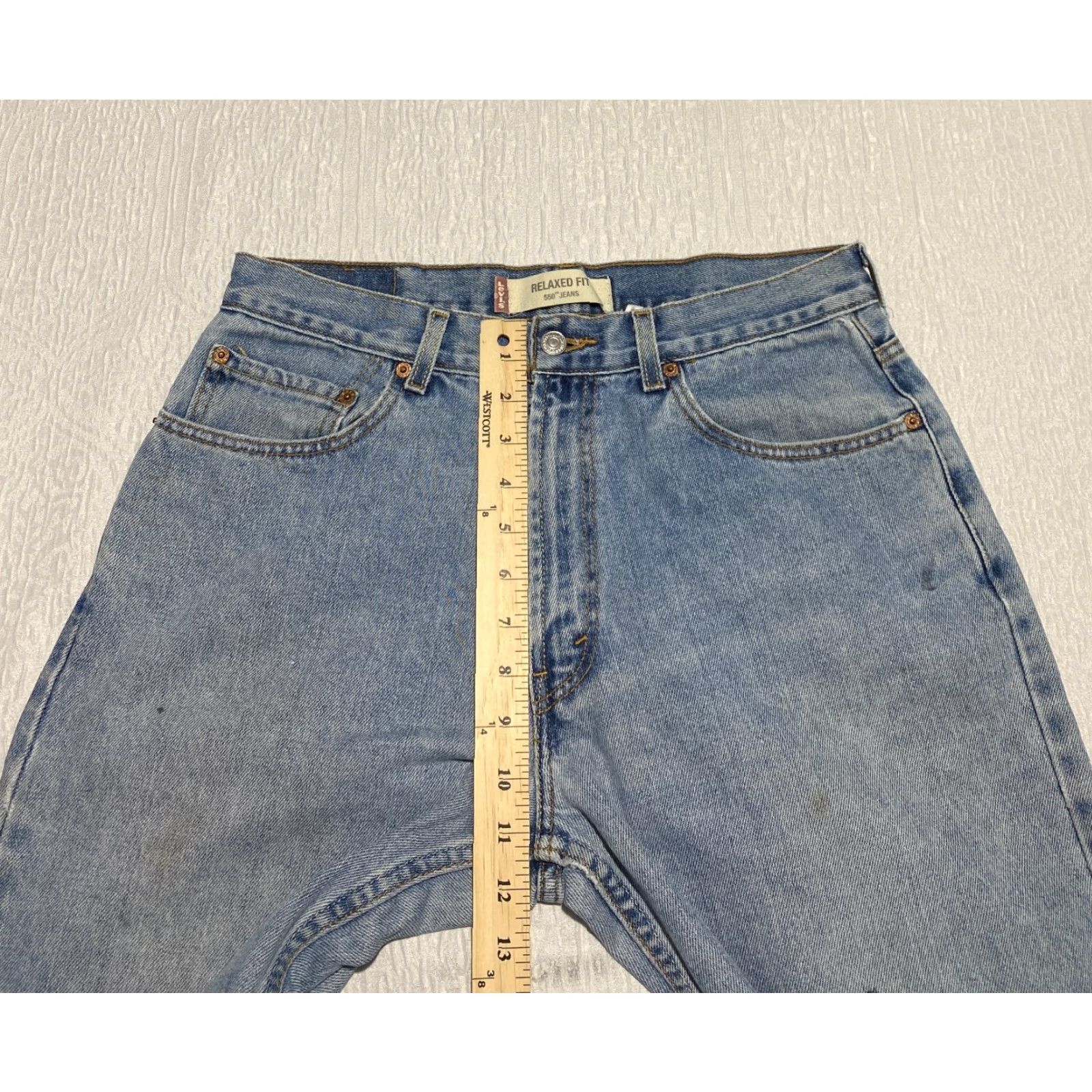 Levi's VINTAGE Levi's 550 Jeans Mens Straight Denim Blue 33x36 Relaxed Fit 5-Pocket Machine Washable Size US 33 - 7 Thumbnail