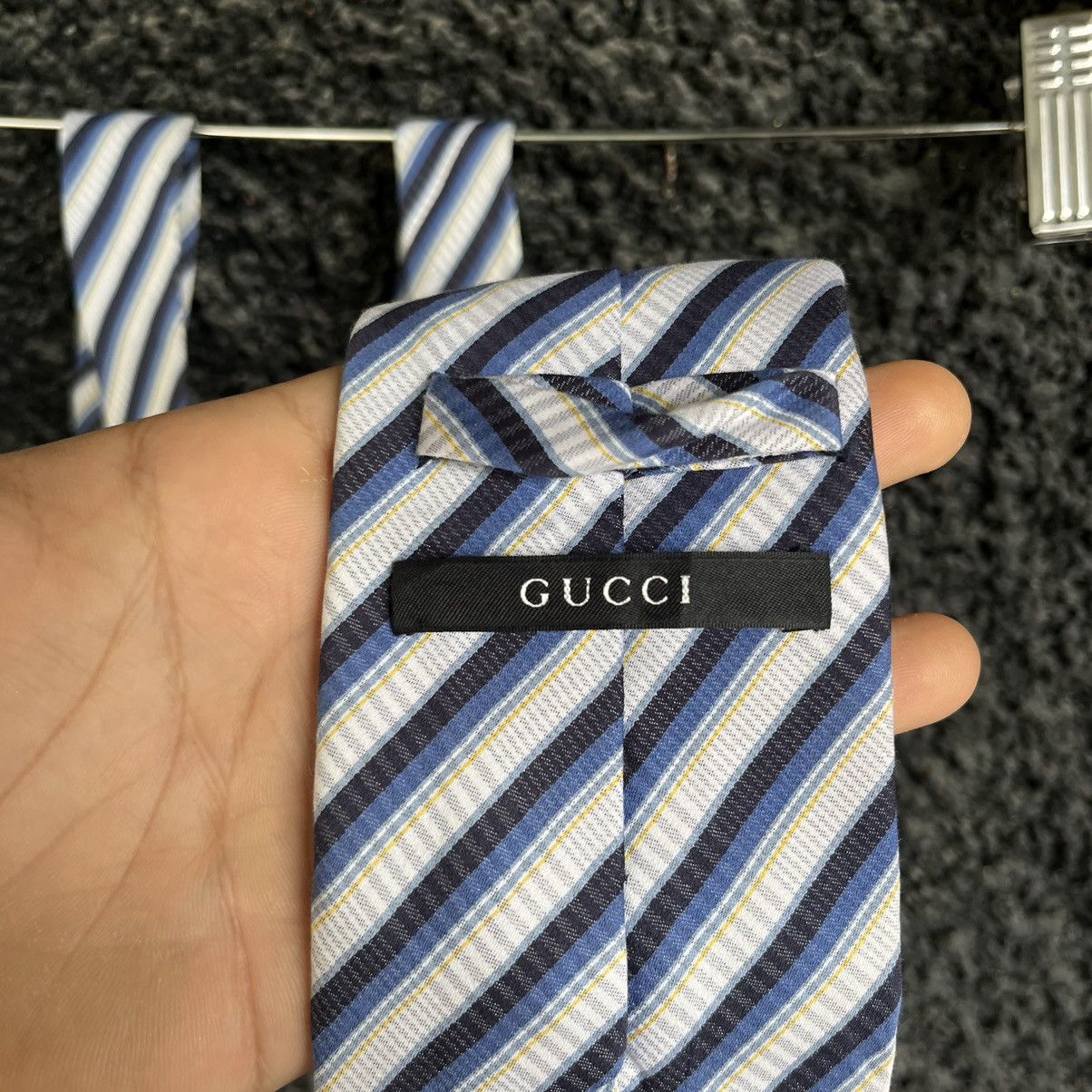 Gucci Gucci Classic Diagonal Striped Silk Tie Size ONE SIZE - 4 Thumbnail