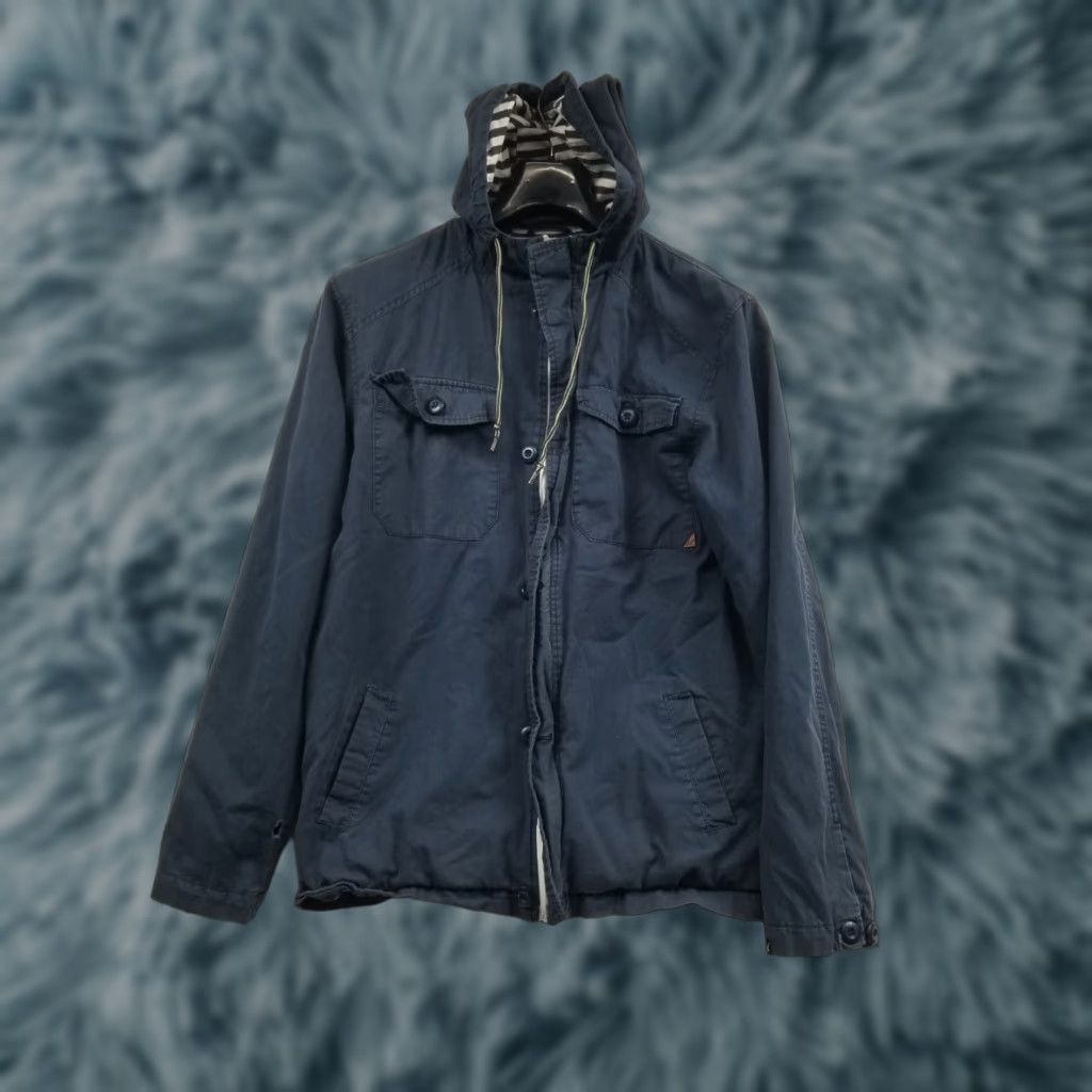 Denime Lost Enterprises Hooded Denim Jacket Full Zip Button Blue Distressed Size Large Size US L / EU 52-54 / 3 - 1 Thumbnail