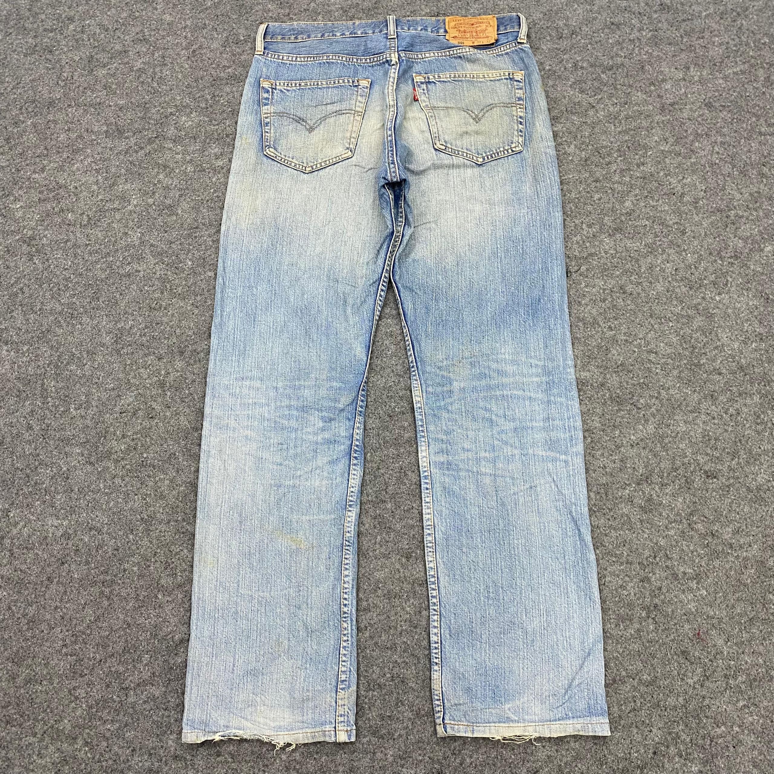 Levi's Vintage Levis 501 Distressed denim Kurt Cobain Style Size US 33 - 3 Thumbnail