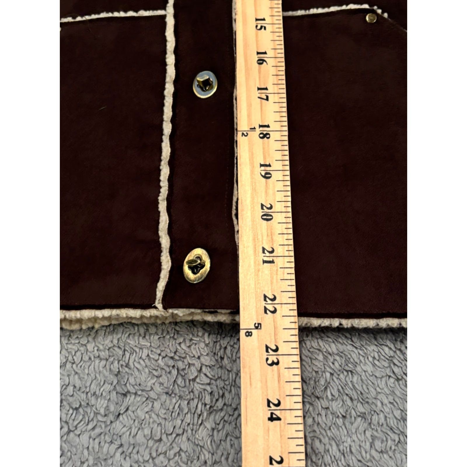Ralph Lauren VINTAGE Lauren Ralph Lauren Faux Suede Vest Womens XL Brown Sherpa Lined Button Jacket Size XL / US 12-14 / IT 48-50 - 5 Thumbnail