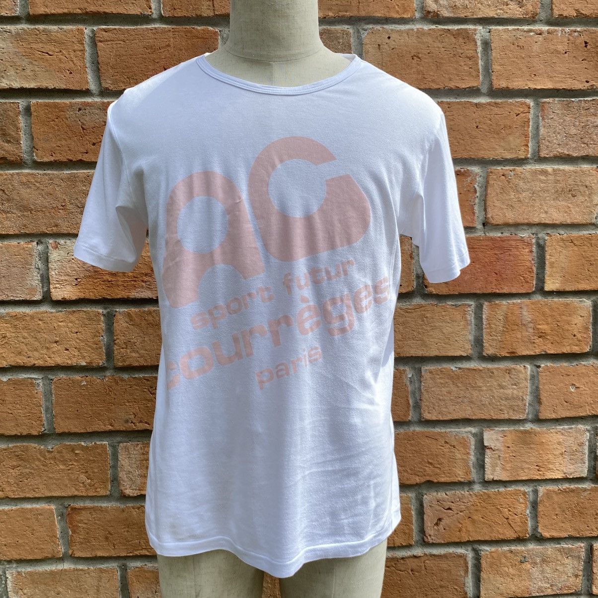 Courreges Courreges White Short Sleeve Logo Print T-Shirt Size US M / EU 48-50 / 2 - 1 Thumbnail