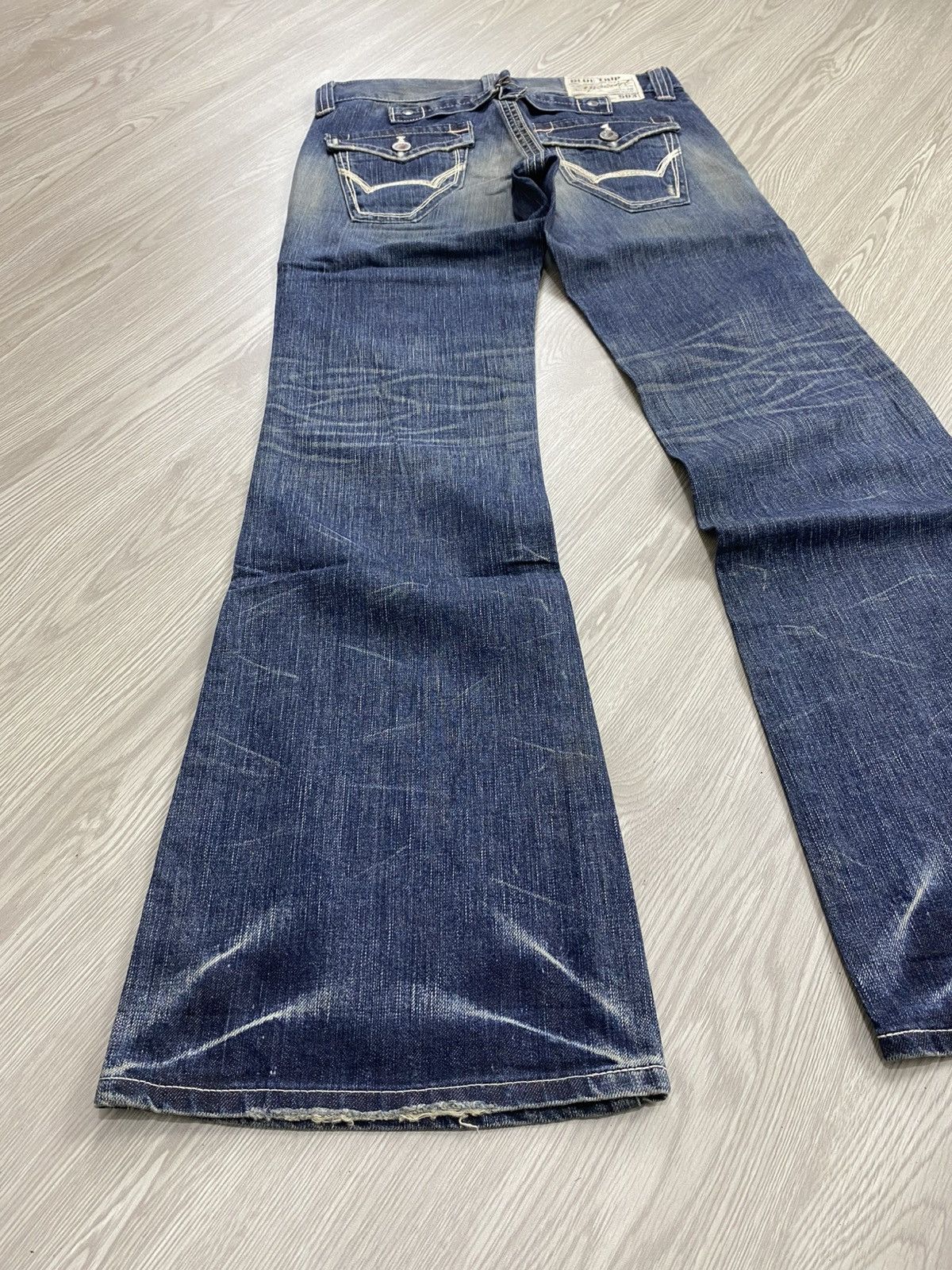 If Six Was Nine Vintage Edwin 503 Whiskered Punk Grunge Lgb Flared Jeans Size US 29 - 17 Thumbnail
