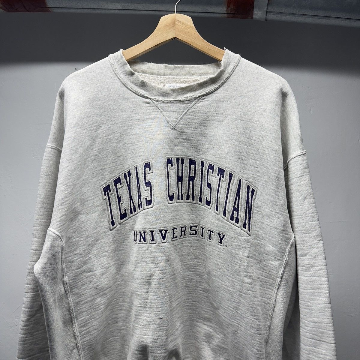 Vintage Thrashed Distressed Texas Christian Sweatshirt ERD Grunge Size US XL / EU 56 / 4 - 5 Thumbnail