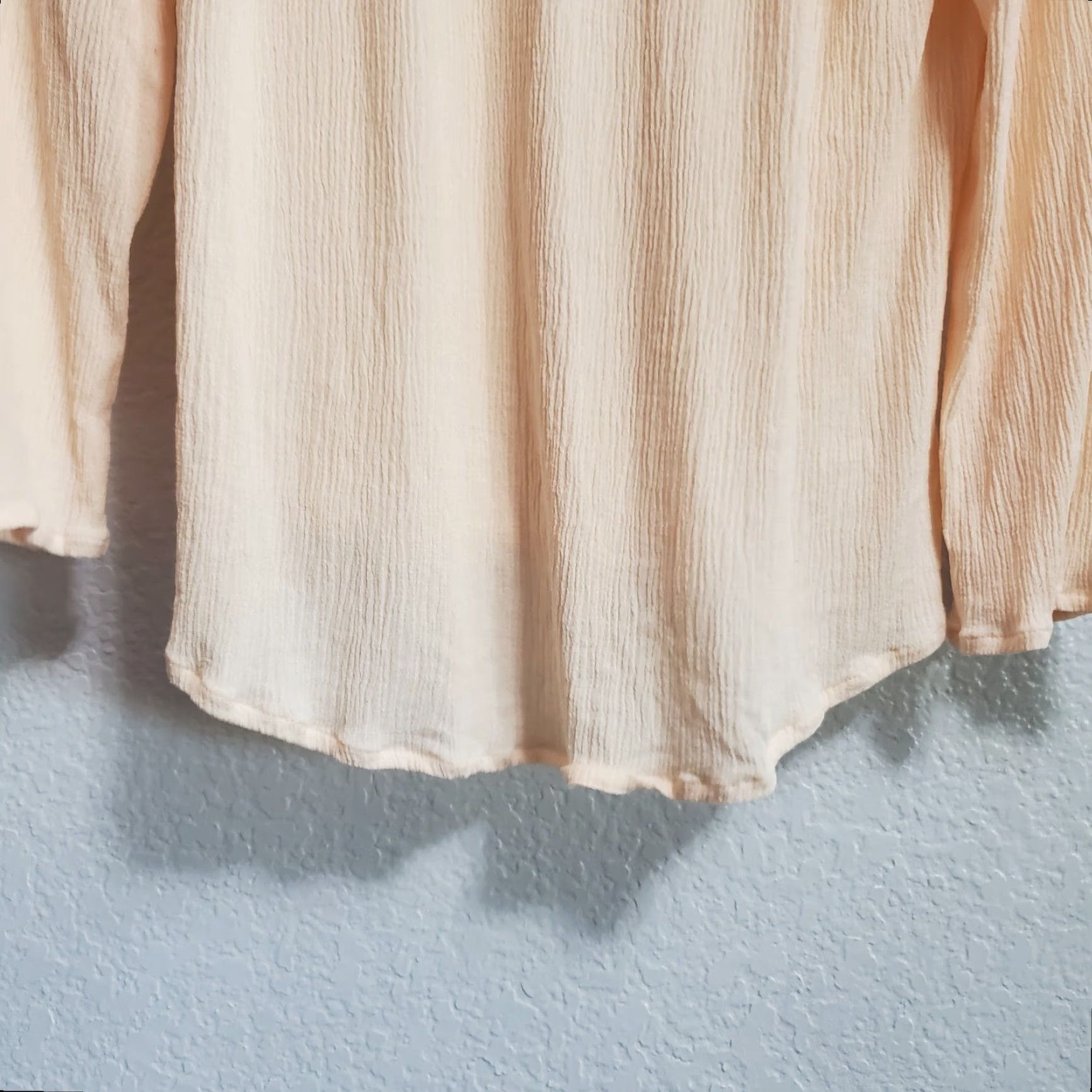 Sanctuary Sanctuary Women Blouse Shirt Boho Peasant M Peach Rayon Long Sleeve Round Neck Ruffle Crinkle Lightweight N/A Size M / US 6-8 / IT 42-44 - 6 Thumbnail
