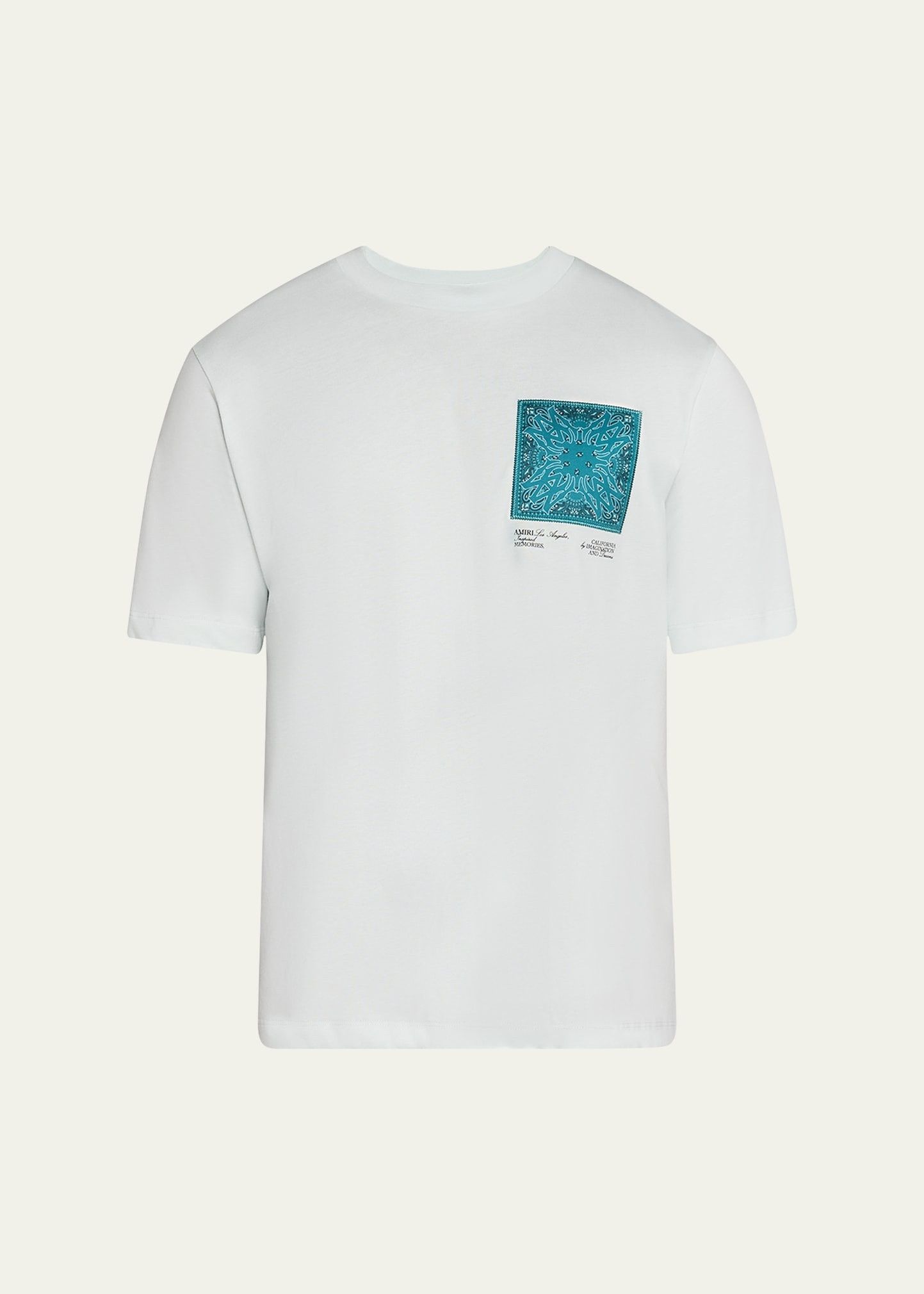 Amiri o1orln1025 Bandana Silk Applique T-Shirt in White Size US XL / EU 56 / 4 - 1 Thumbnail