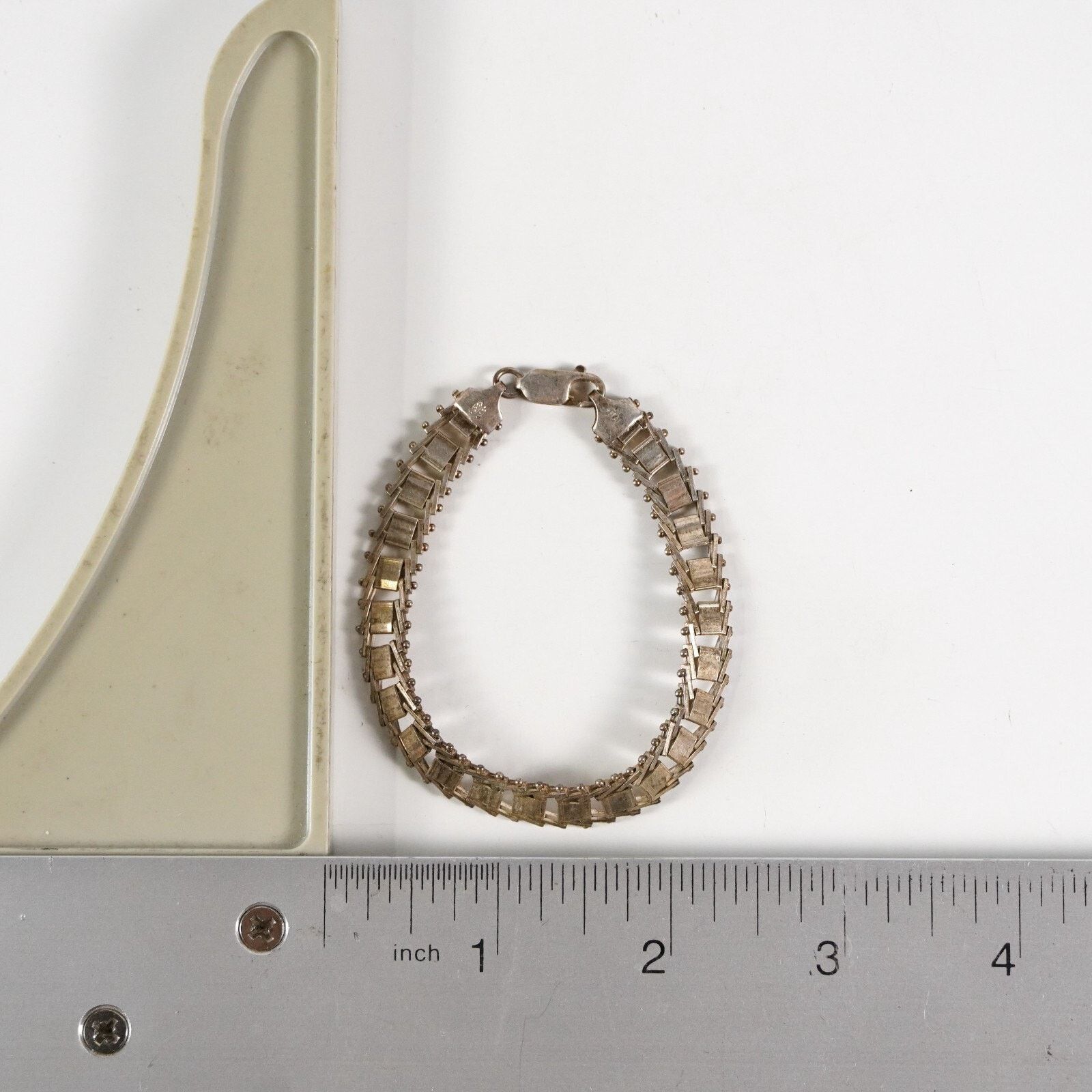 Other Vintage 925 Sterling Silver Chain Link Bracelet Clasp Italy Size ONE SIZE - 14 Thumbnail