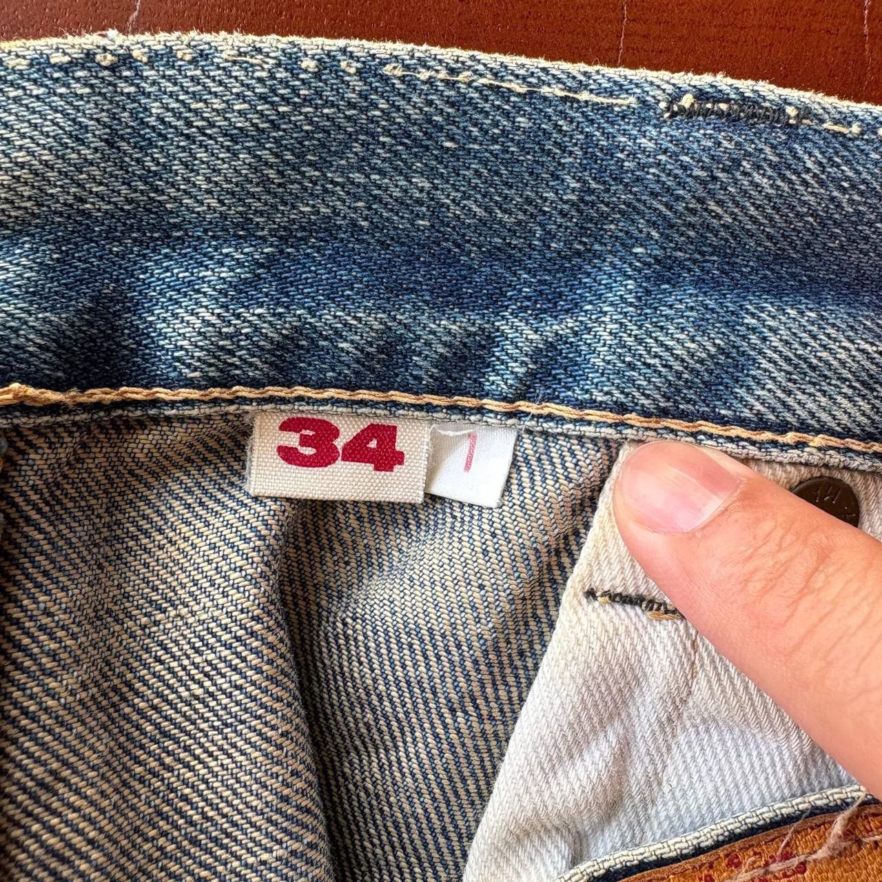 HOLLYWOOD RANCH MARKET Vintage 90’s HR Market Selvedge Distress Mud Wash Blue Pants Size US 34 / EU 50 - 22 Thumbnail