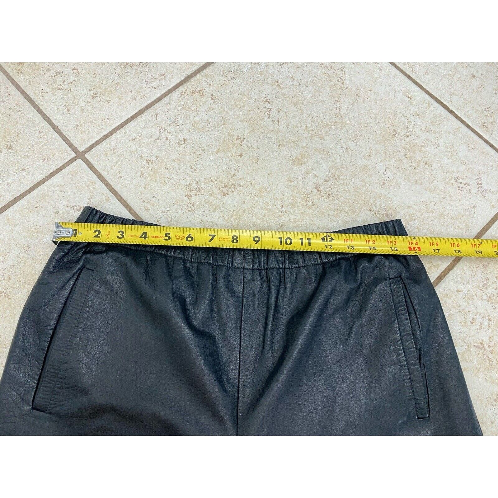 Other VTG CEDARS Black Leather Pants M Fully Lined Elastic Waist Size 32" / US 10 / IT 46 - 9 Thumbnail