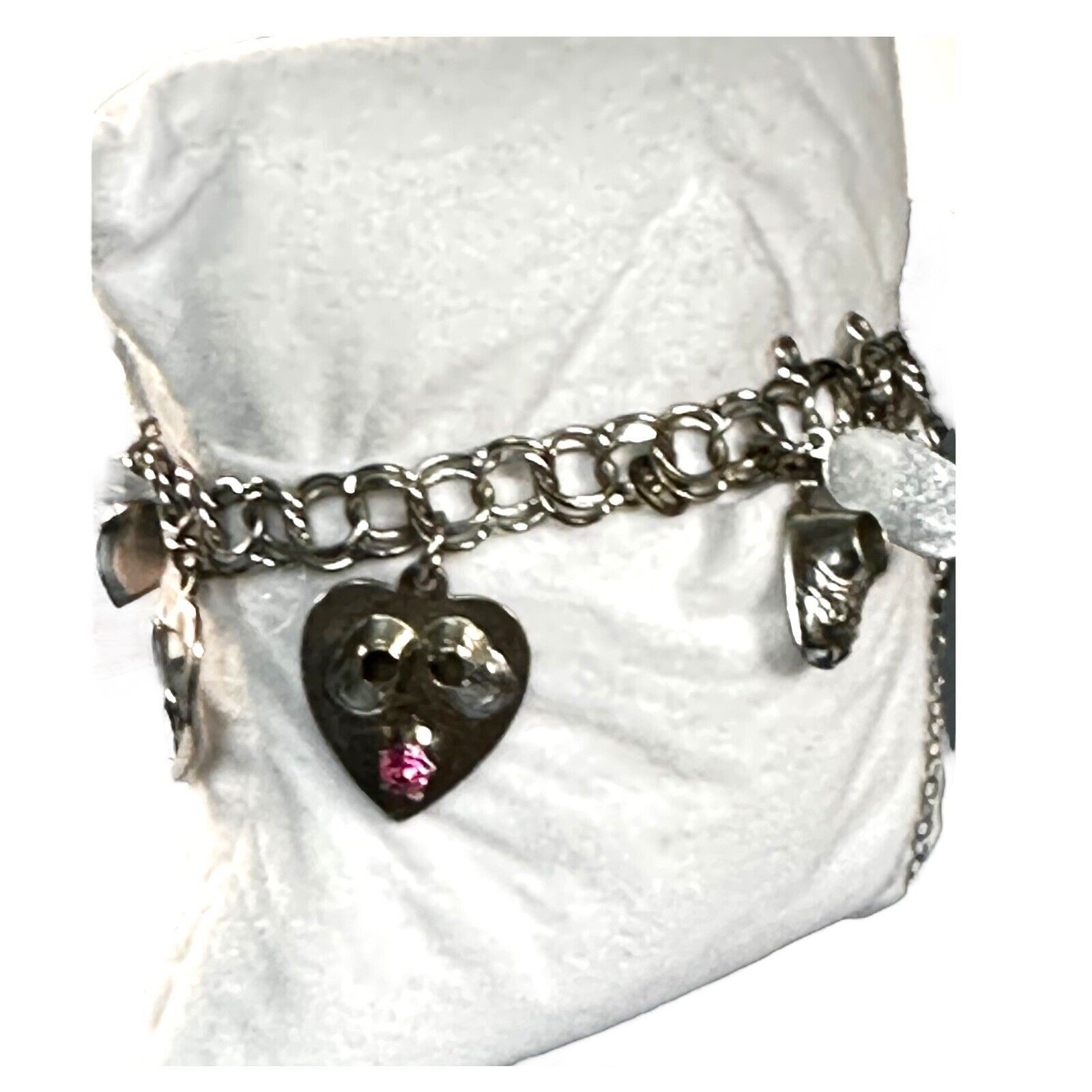 Vintage Vintage Forstner Charm Bracelet With Heart & Cross Charms An Size ONE SIZE - 4 Thumbnail