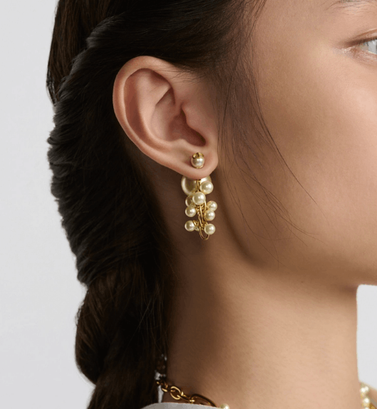 Dior o1w1db10126 E3750W Size : OS / Earrings in Gold/White Size ONE SIZE - 5 Thumbnail