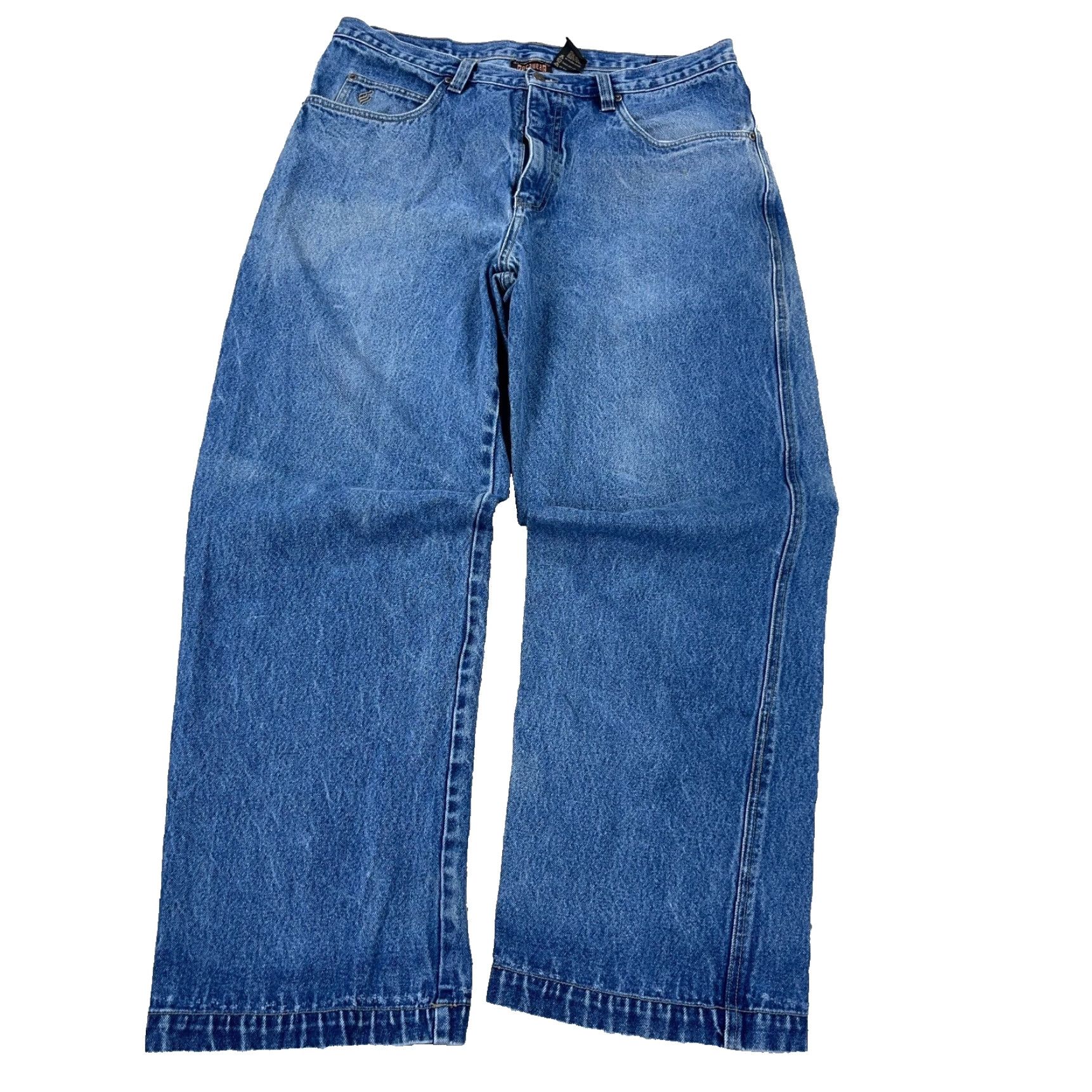 Rocawear VINTAGE Rocawear Jeans Men 38x34 Baggy Loose Fit Faded Med Wash Blue Denim 5-Pocket Grunge Hip Hop Size US 38 / EU 54 - 2 Thumbnail