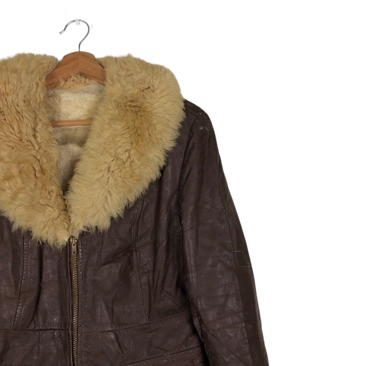 Japanese Brand 🔥Vintage Leather Jacket Biker Mink Fur Collar Racing Size US M / EU 48-50 / 2 - 6 Thumbnail