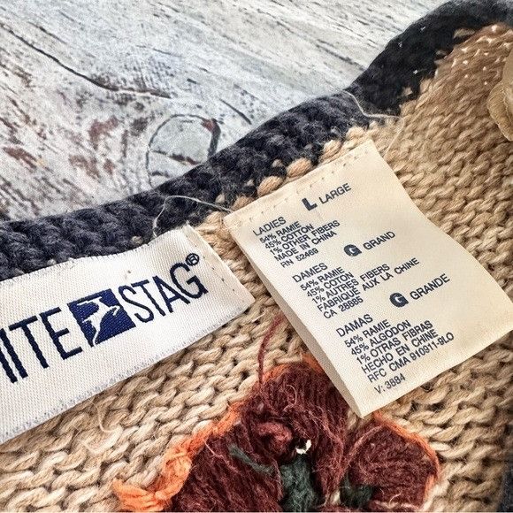 Vintage Vintage White Stag Cozy Bear Raking Leaves Oversized Sweater Size L / US 10 / IT 46 - 6 Thumbnail