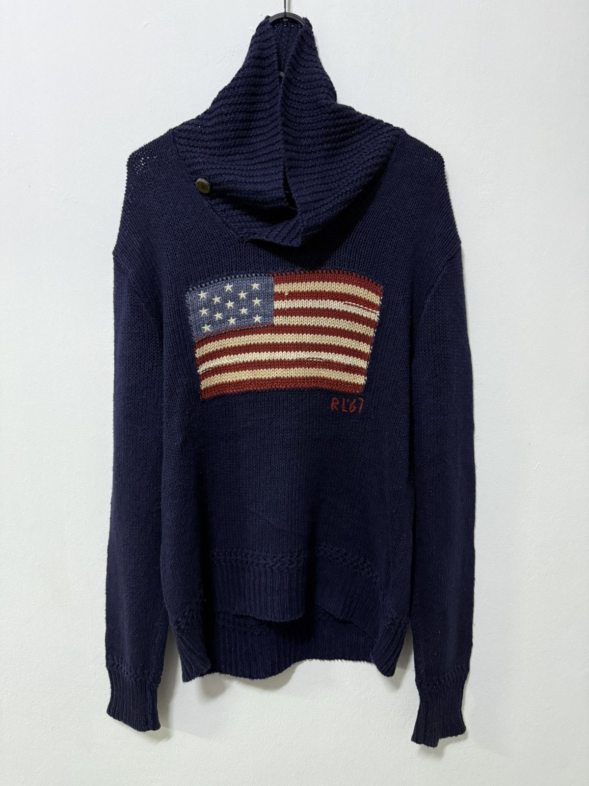 Polo Ralph Lauren Polo Ralph Lauren navy blue American flag cowlneck sweater Size US S / EU 44-46 / 1 - 1 Thumbnail