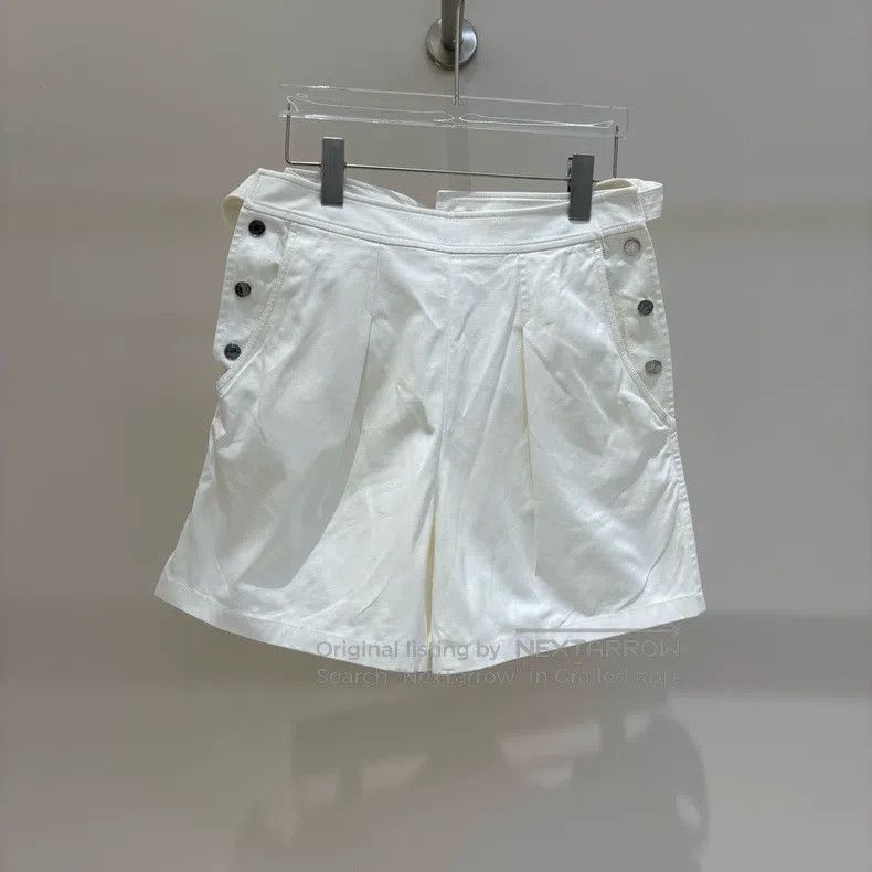 Hermes Hermes White cotton casual shorts Size 24" / US 00 / IT 34 - 1 Thumbnail