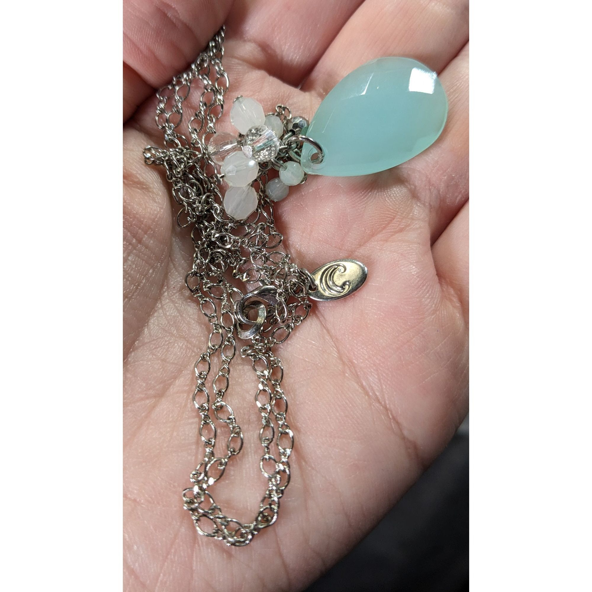 Other Mermaidcore Aqua Teardrop Pendant With Beaded Accents Size ONE SIZE - 5 Thumbnail