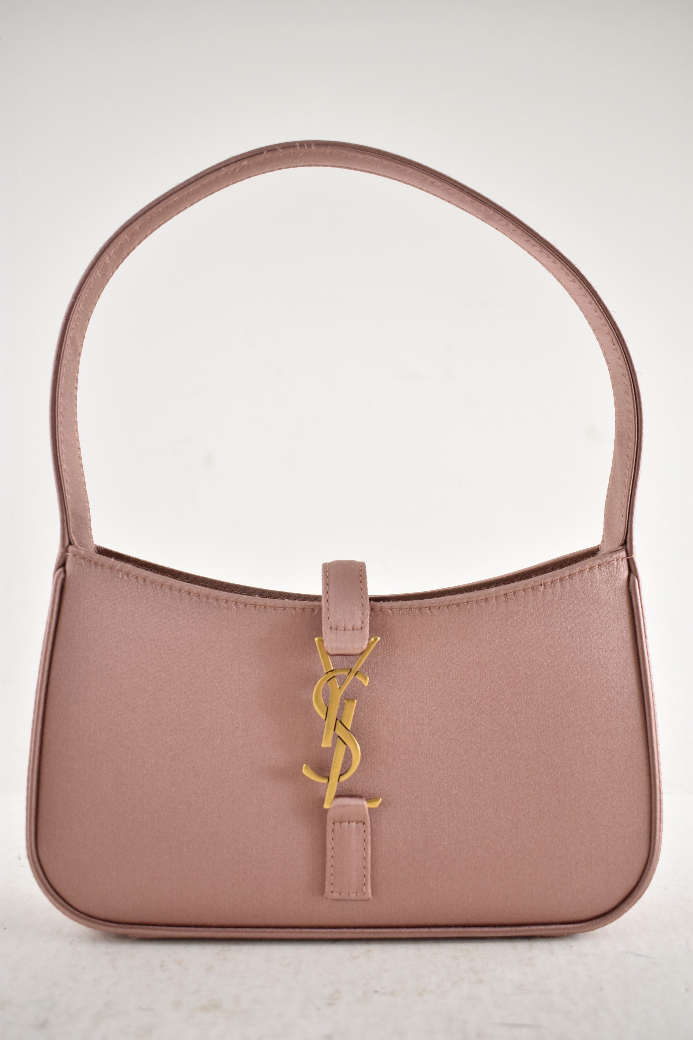 Saint Laurent Paris Mini Le 5 A 7 Hobo Dragee Satin Gold YSL Logo Top Handle Bag Size ONE SIZE - 2 Thumbnail