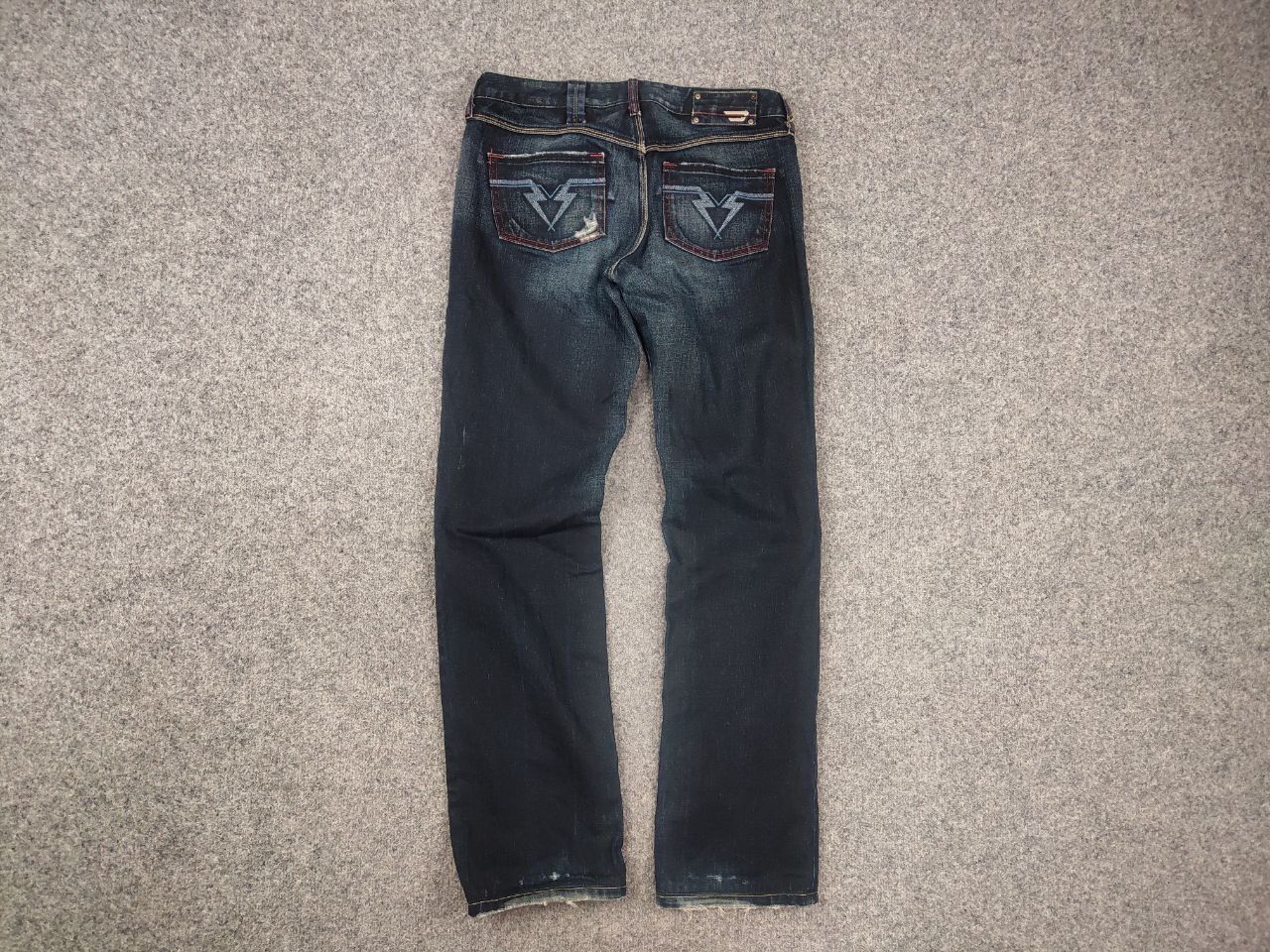Diesel Vintage Diesel Rippy Logo Distressed Faded Denim Jeans Y2K Size 27" / US 4 / IT 40 - 6 Thumbnail