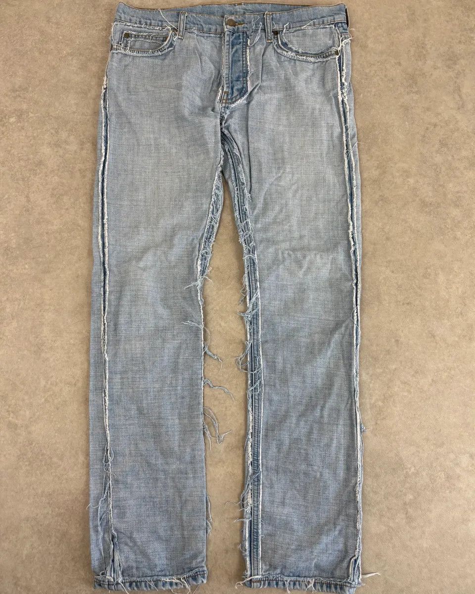 Maison Margiela FW2012 Maison Margiela H&M Light Blue Denim Inside-Out Jeans Size US 32 / EU 48 - 4 Thumbnail