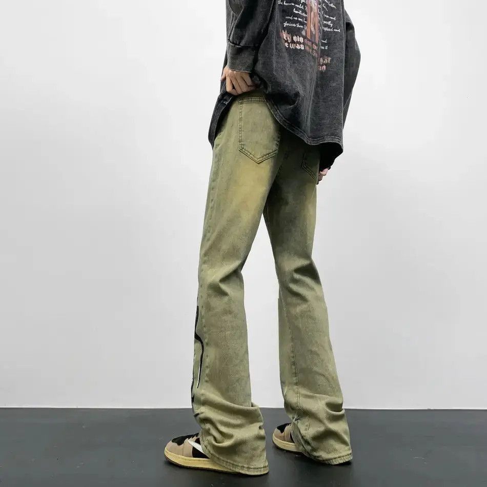 Japanese Brand Retro hip-hop ripped graffiti micro flared jeans Size US 32 / EU 48 - 2 Thumbnail