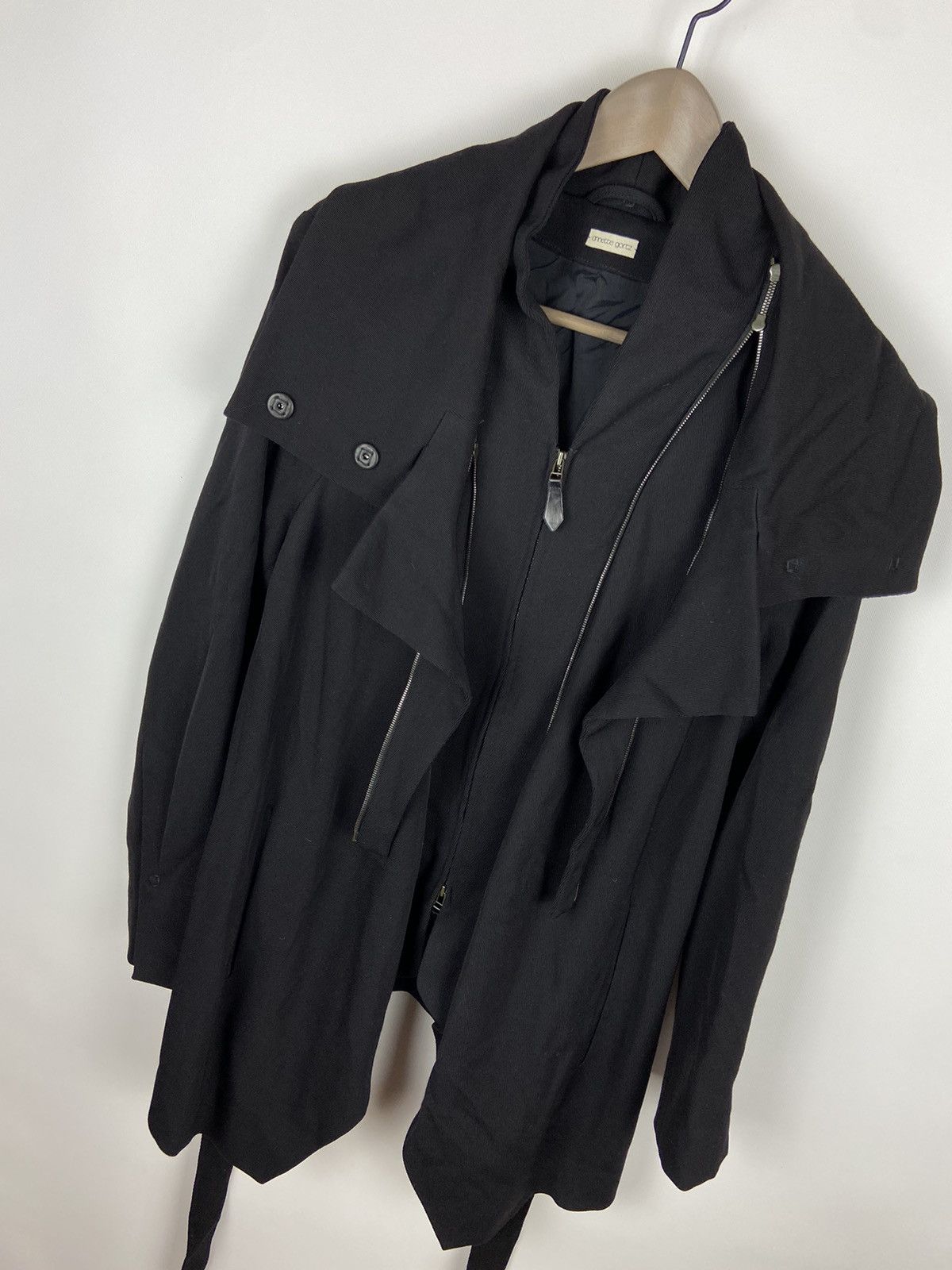 Annette Gortz × Designer Annette Gortz Asymmetrical Zip Black Women Wool Jacket Sz 40 Size S / US 4 / IT 40 - 9 Thumbnail