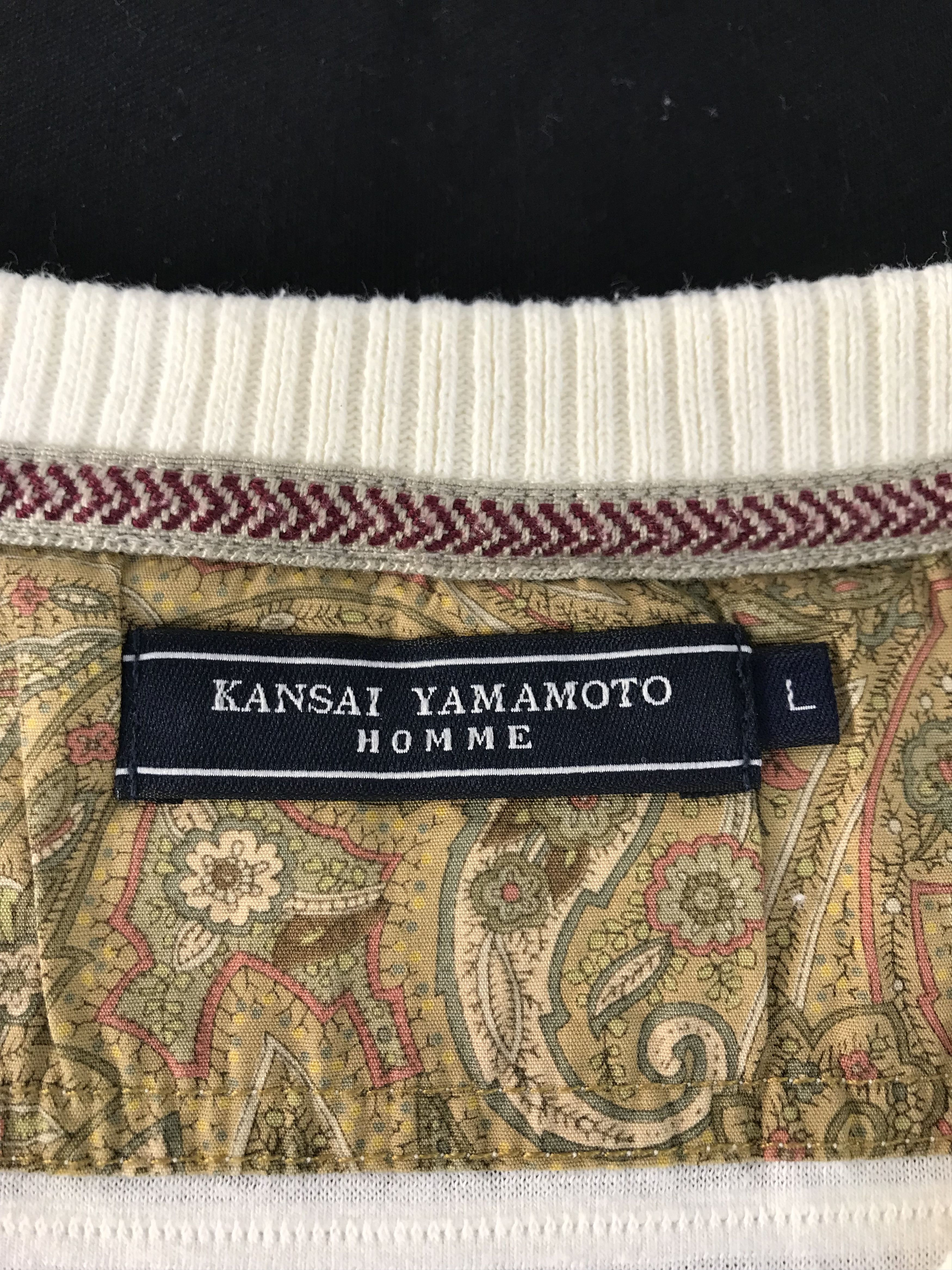 Japanese Brand Kansai Yamamoto Homme V Neck Single Pocket Tee Size US M / EU 48-50 / 2 - 5 Thumbnail