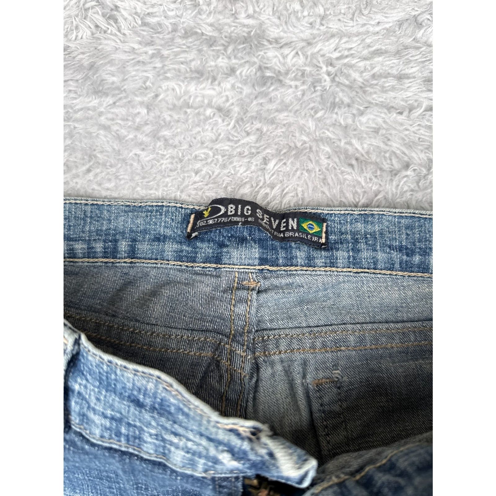 Vintage Big Seven Jeans Womens Flared Jeans 24 Blue Denim Distressed Low Rise 24x32 US Party Vintage: No Size 42" / US 20 - 7 Thumbnail
