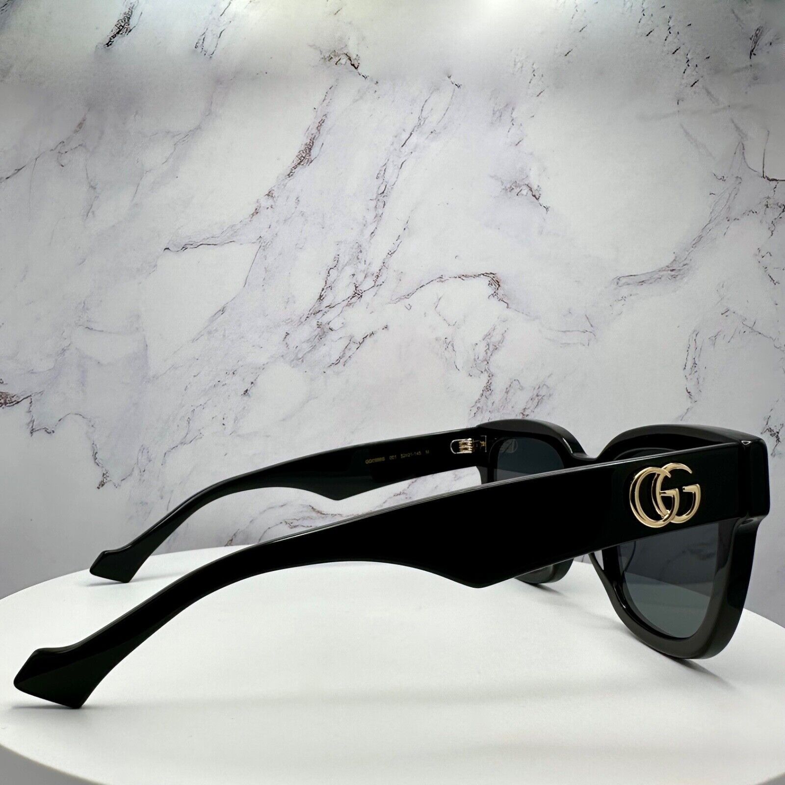Gucci New Gucci Sunglasses Black Gold GG Logo 52-21-145 Authentic Size ONE SIZE - 10 Thumbnail