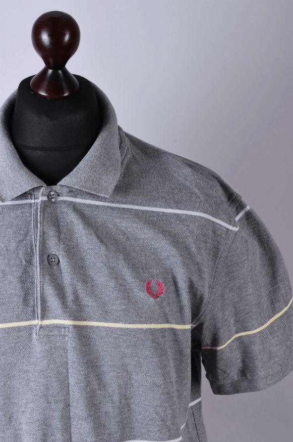 Fred Perry Fred Perry Striped Grey Cotton Polo Shirt L Size US L / EU 52-54 / 3 - 2 Thumbnail