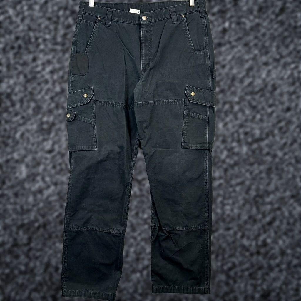 Carhartt Carhartt Duck Double Knee Dungaree Jeans Black 38x34 Mens Regular 38in Inseam Cotton Denim Construction Work Pants USA Fit B3421 BLK Size US 38 / EU 54 - 1 Thumbnail