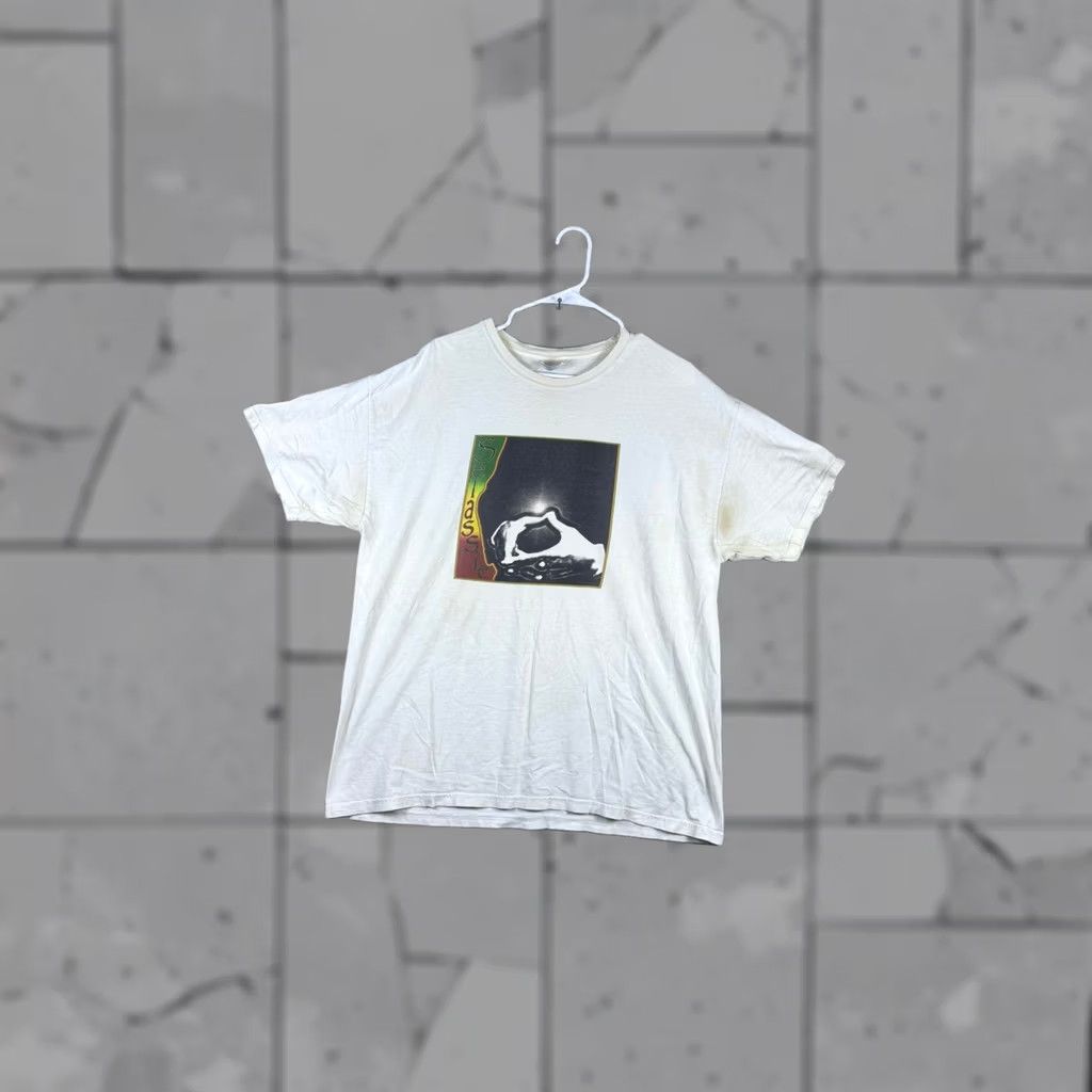 Hanes VINTAGE Hanes Mens XL White Fair Selassie Graphic Heavyweight Cotton T-Shirt 90s Reggae Size US XL / EU 56 / 4 - 1 Thumbnail