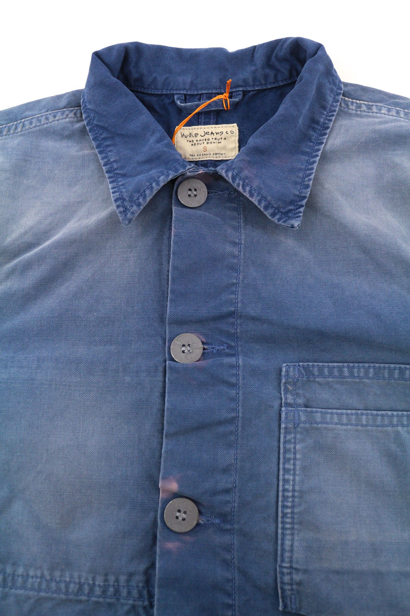 Nudie Jeans PAUL S Worker Oden Blue Washed Polo Unlined Jacket 82415 Size US S / EU 44-46 / 1 - 9 Thumbnail