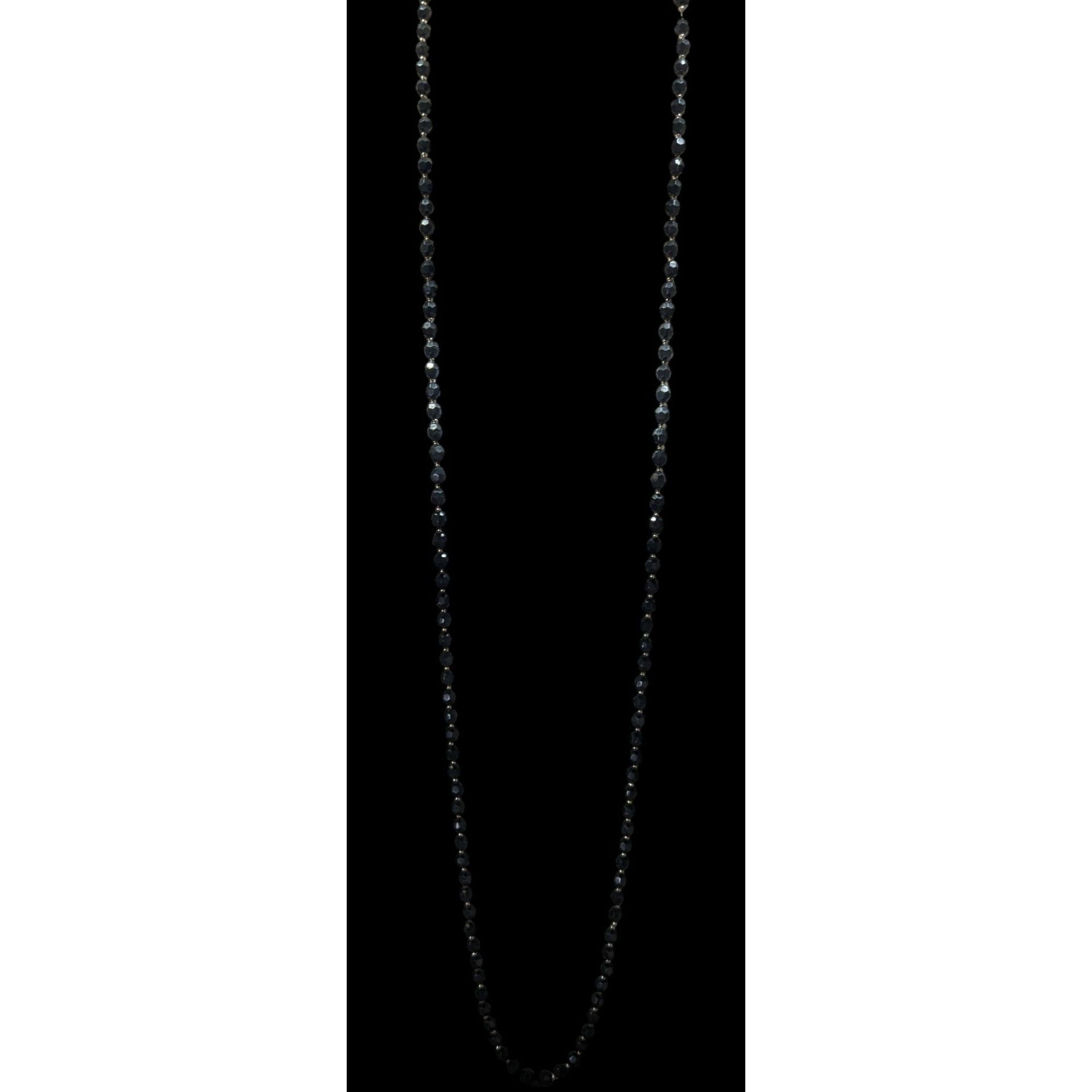 Other Gothic Faceted Black Beaded Necklace With Silver Tone Spacer Size ONE SIZE - 4 Thumbnail