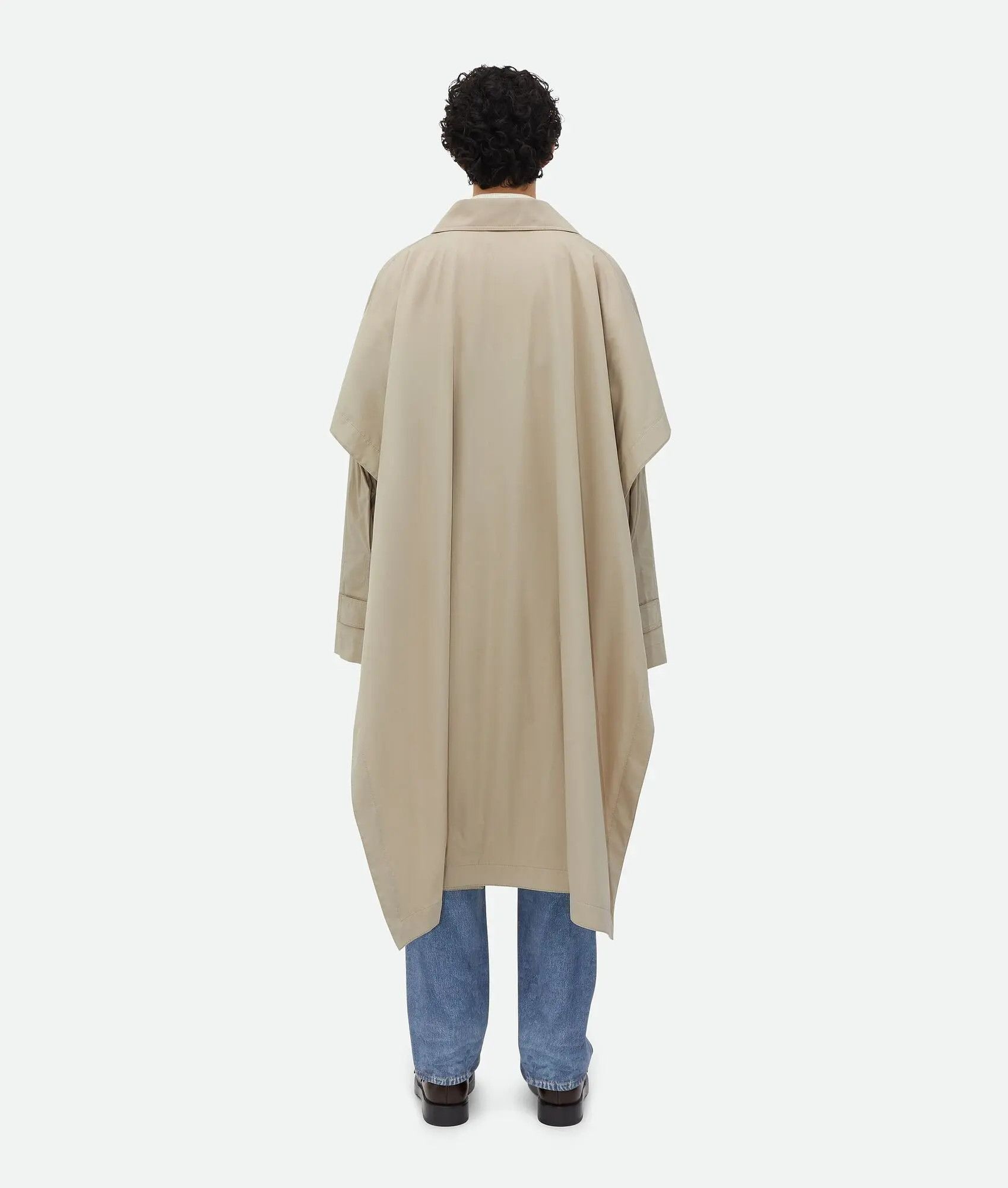 Bottega Veneta o1lf3ng11025 Cotton Silk Cape Trench With Check Lining Size US XS / EU 42 / 0 - 3 Thumbnail
