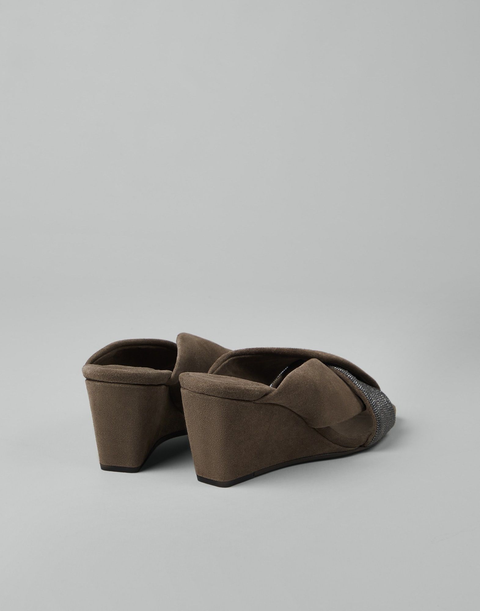 Brunello Cucinelli o1w1db10825 Slippers in Medium Brown Size US 7 / IT 37 - 3 Thumbnail