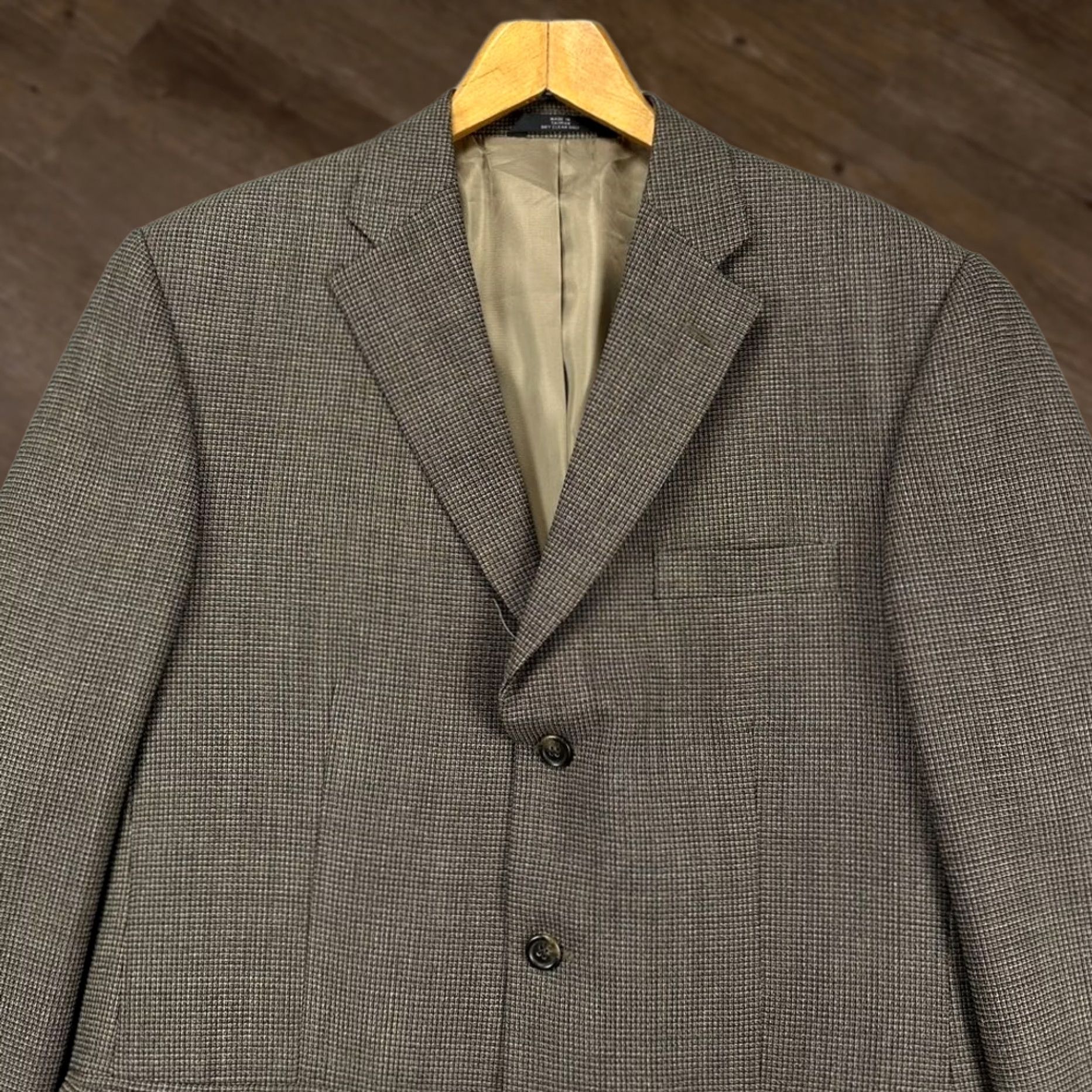 Haggar Haggar Sport Coat Blazer Men 42L Brown Wool Blend 2 Front Button Flap Pocket NEW Size 42R - 1 Thumbnail