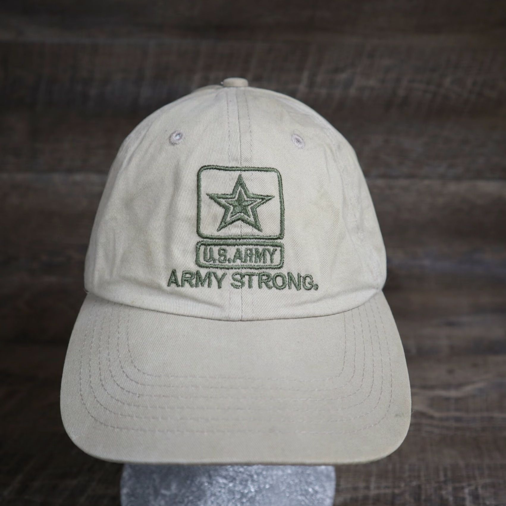 Our Legacy Legacy US Army Logo Embroidered Hat Cap Tan Navy Military Logo Strapback Adjustable Mens Hat Size ONE SIZE - 2 Thumbnail