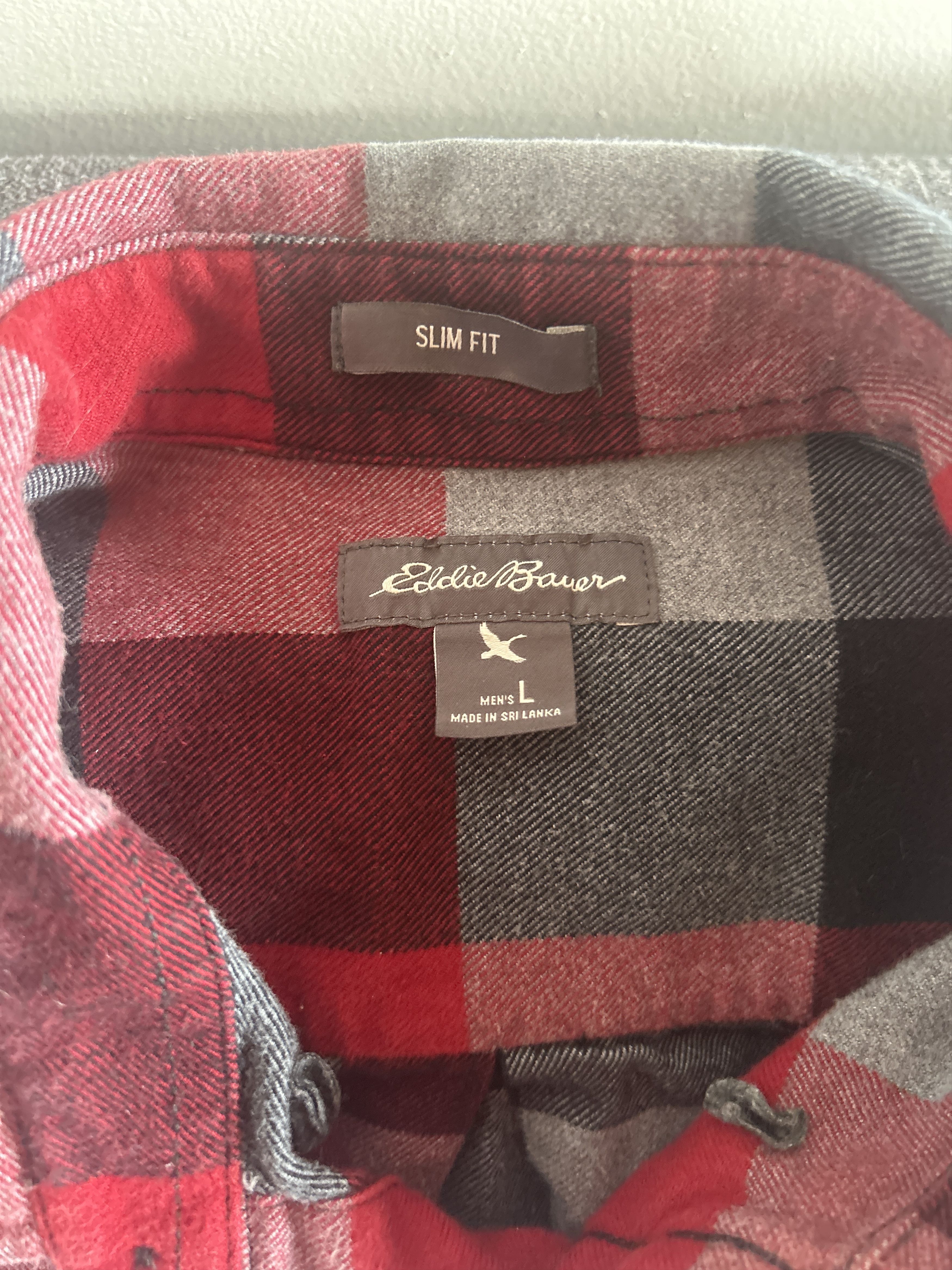 Eddie Bauer Eddie Bauer Slim Fit Flannel – Red Black Buffalo Plaid Size US L / EU 52-54 / 3 - 2 Thumbnail