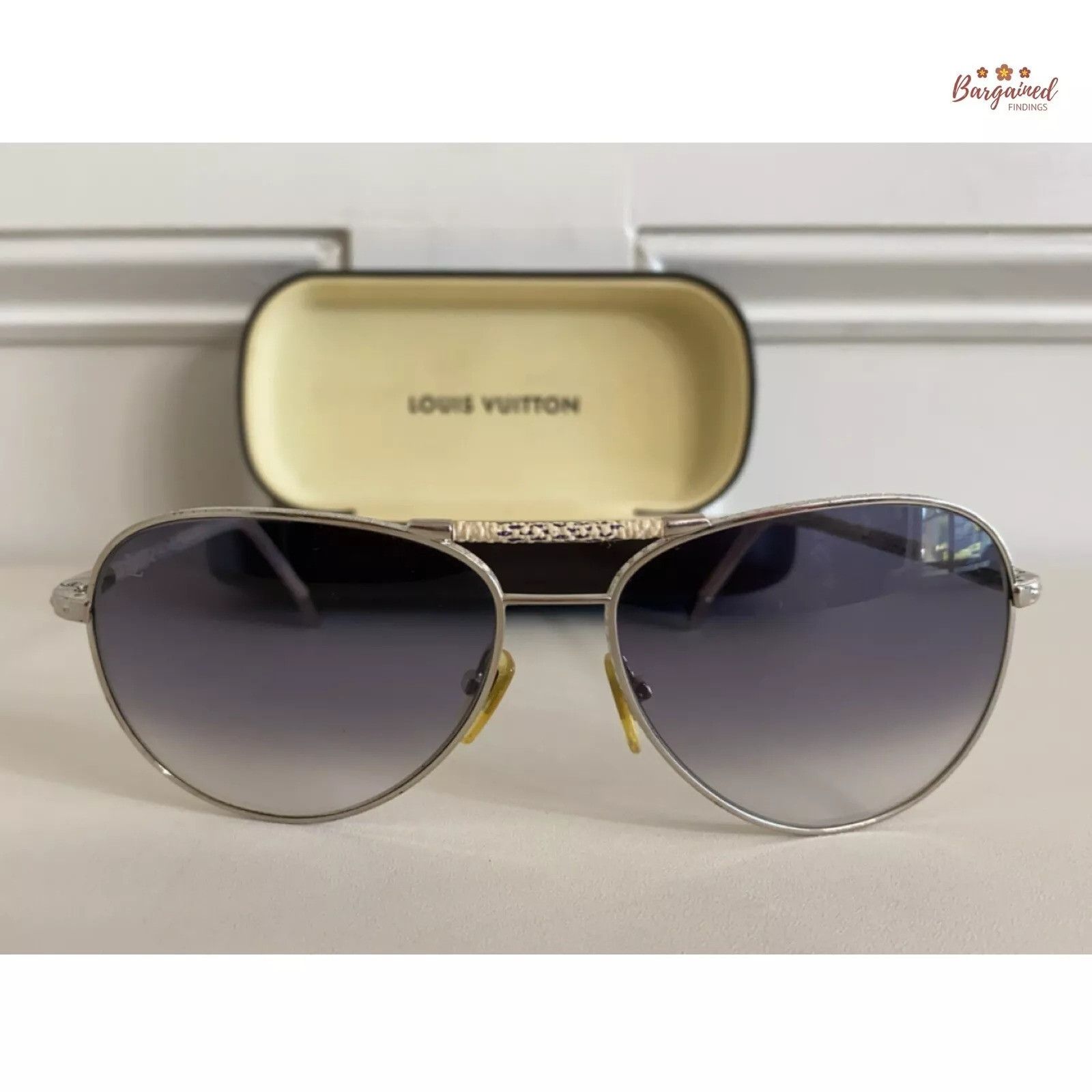 LOUIS VUITTON Damier Azur Conspiration Pilote Sunglasses