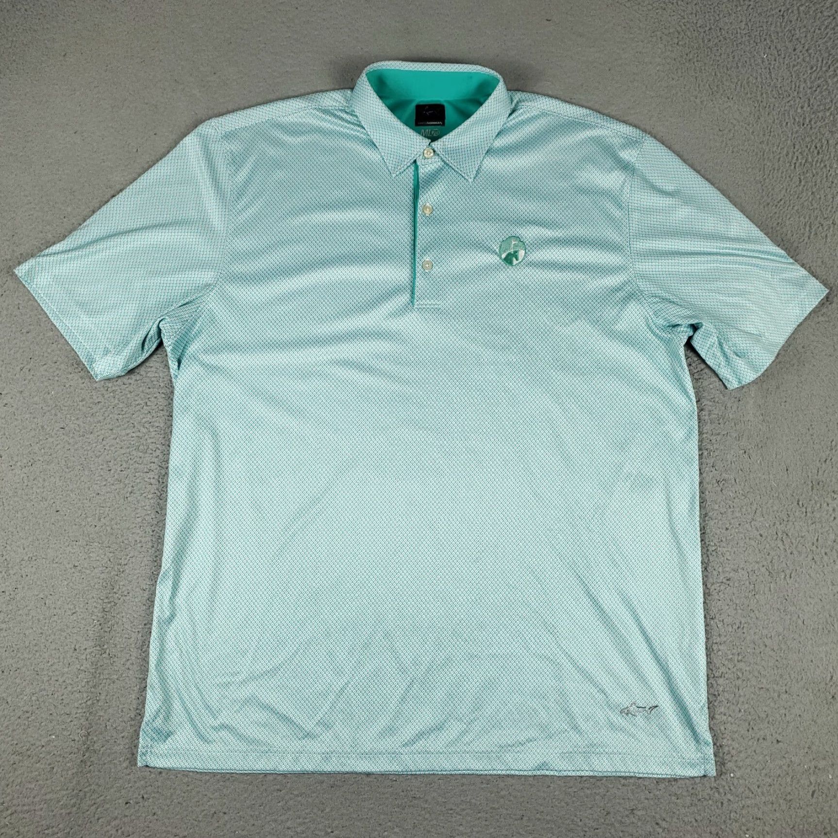 Vintage Greg Norman Polo Shirt Mens XL Turquoise Geometric Golf Casual Short Sleeve Polo Shirt Size US XL / EU 56 / 4 - 2 Thumbnail