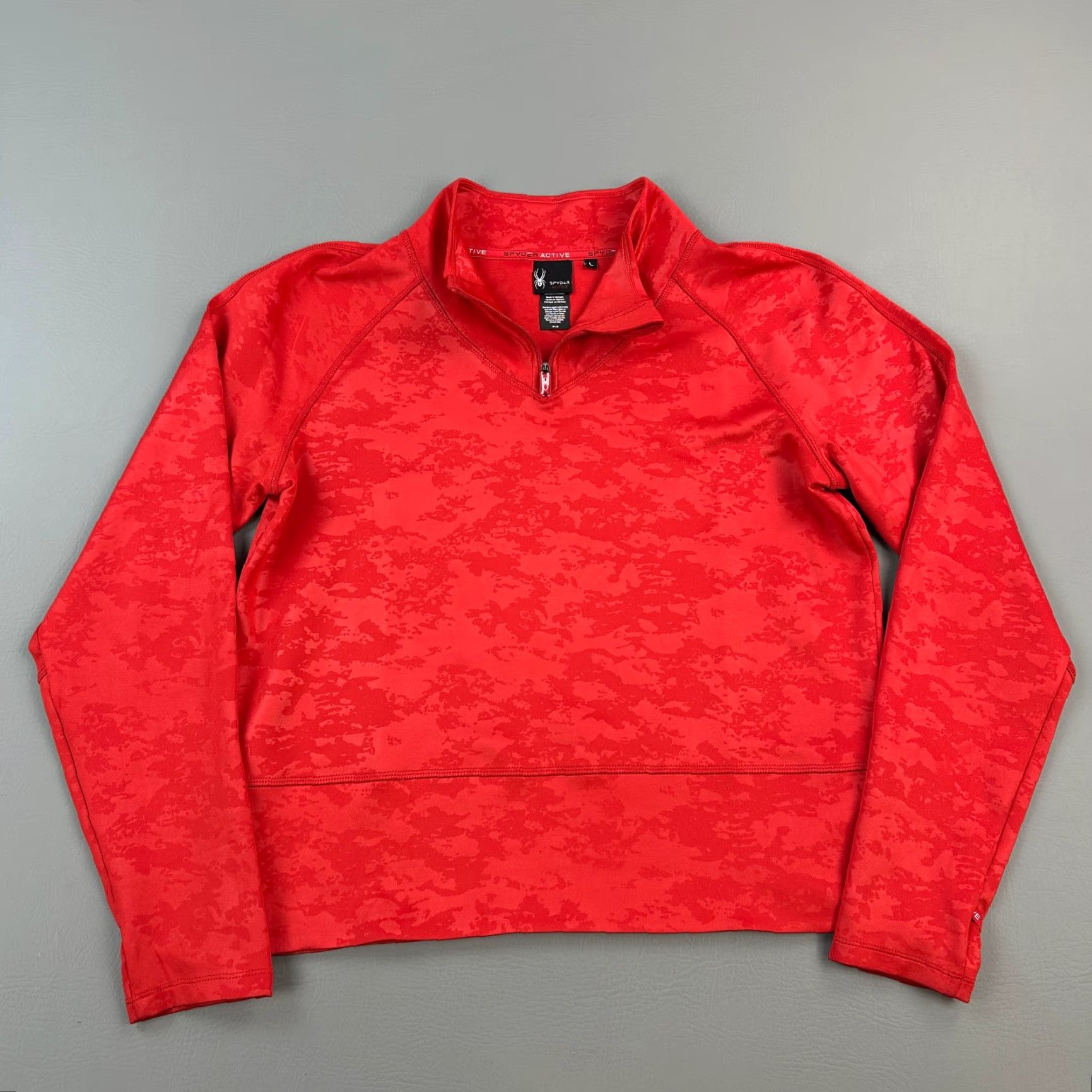 Spyder Spyder Active Pullover Women’s Large Red Camouflage 1/4 Zip Performance Athleisure Gym Shirt Size L / US 10 / IT 46 - 2 Thumbnail