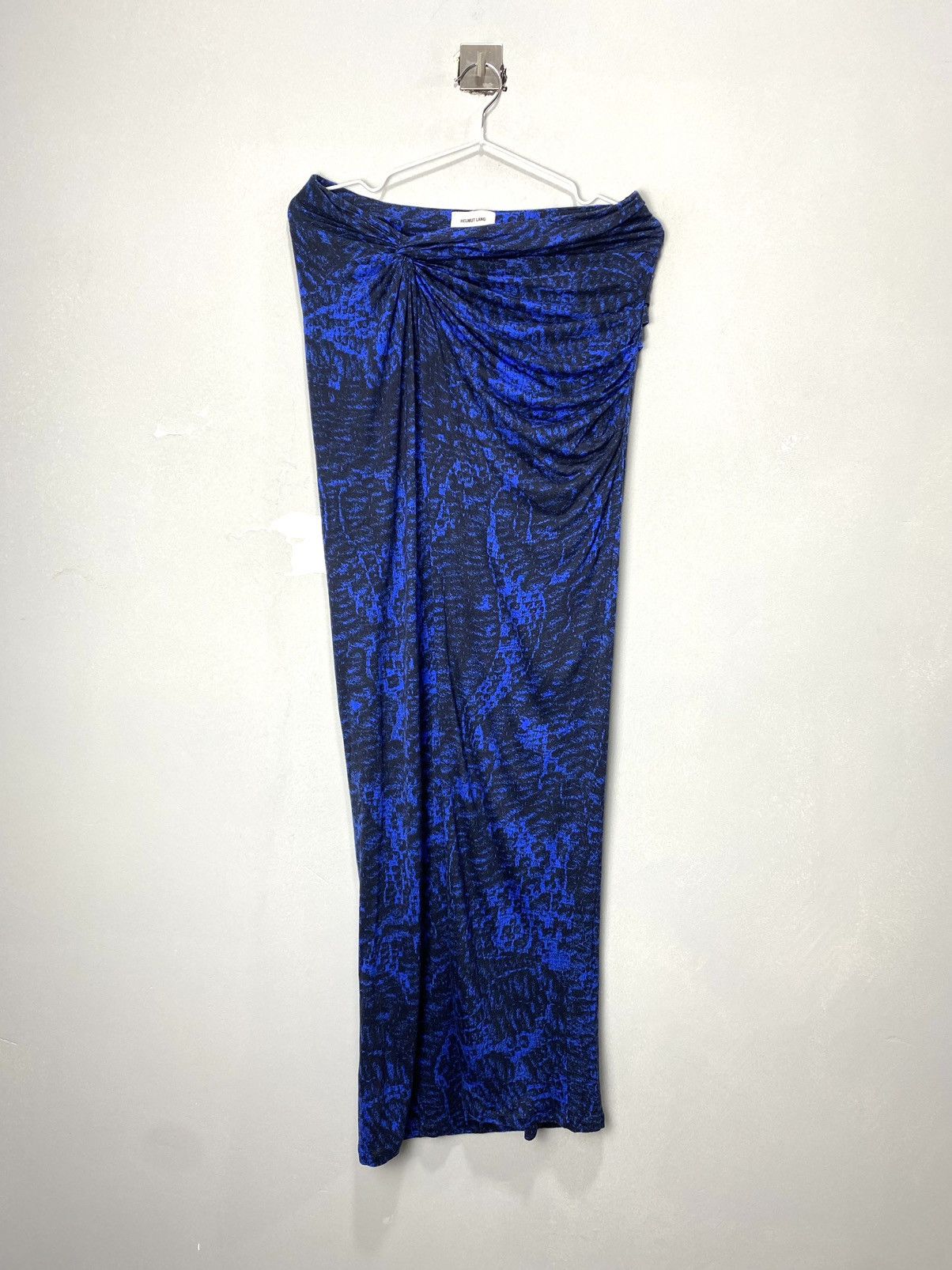 Helmut Lang Black Blue Printed Skirt Dress